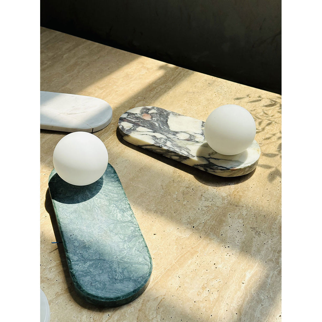 Lucie Premium Nordic Oval Marble Glass Wall Lamp - Letslighting