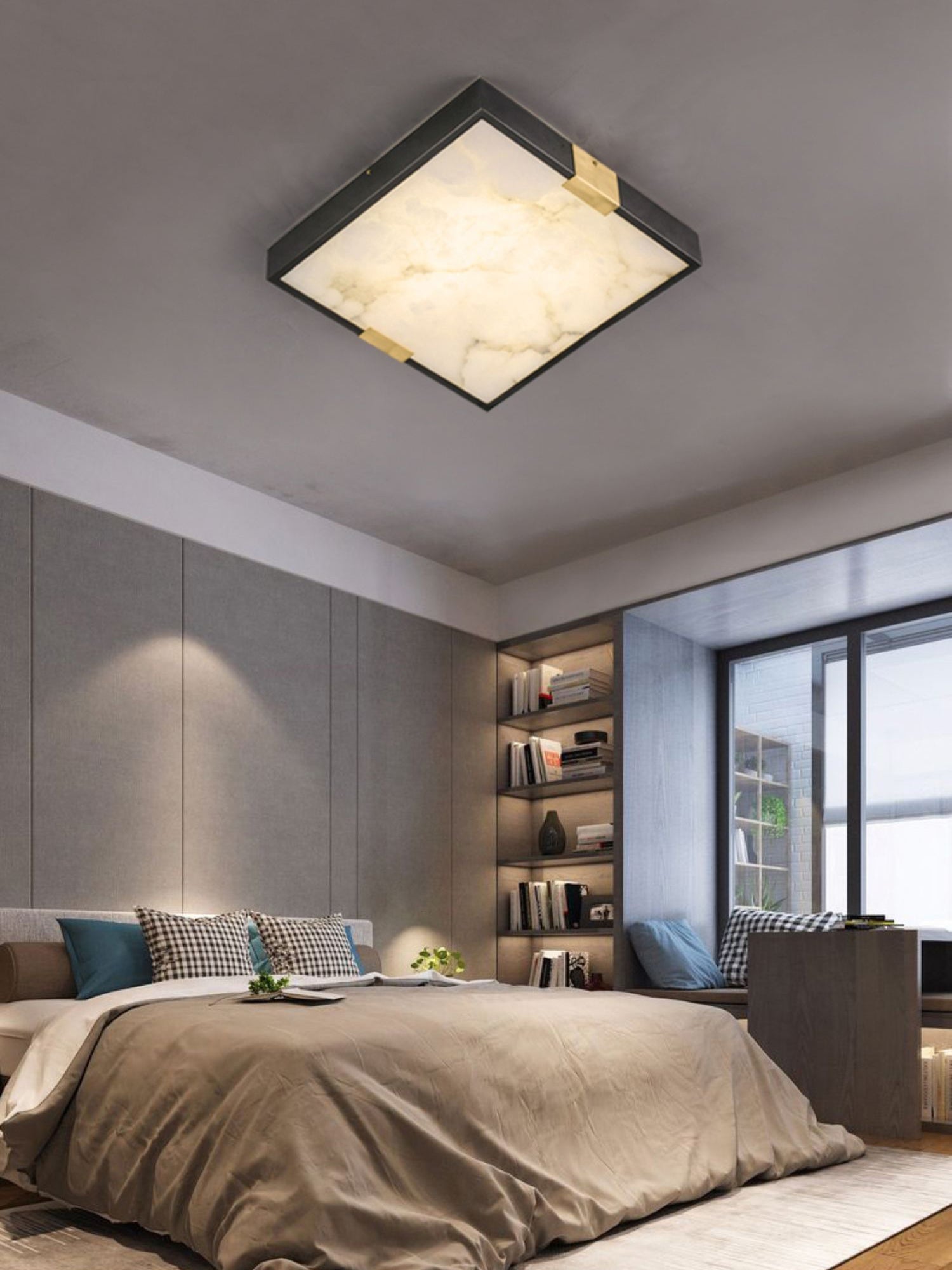 Uphaara Modern Minimalist Alabaster Ceiling Light - Letslighting