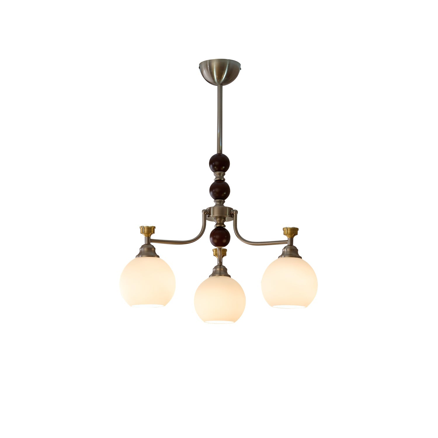 Eursoria Traditioneller Kunst-Orb Kronleuchter aus Holz und Glas-Letslighting