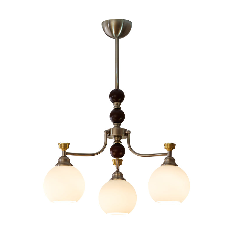 Eursoria Traditioneller Kunst-Orb Kronleuchter aus Holz und Glas-Letslighting