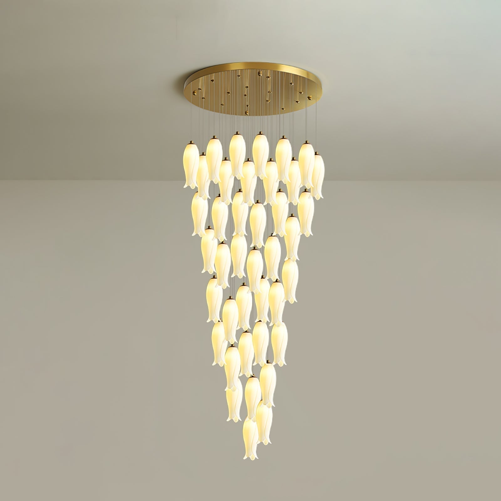 Sylirion Alabaster Brass Chandelier - Blowlighting