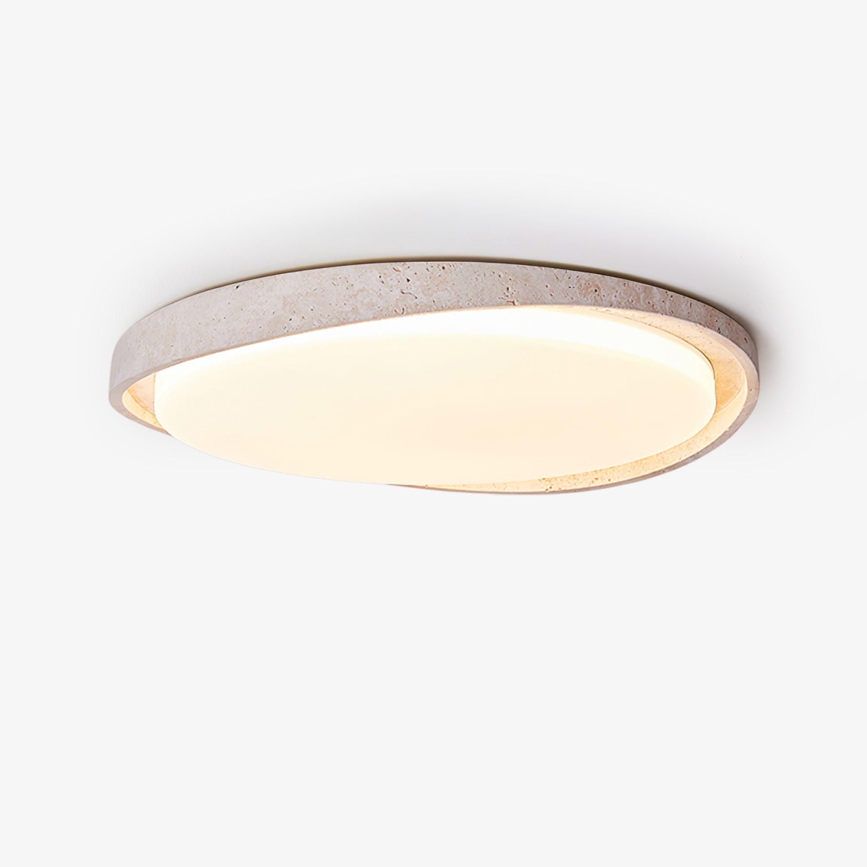 Vanoren Oval Frame Travertine Ceiling Light - Neutralighting