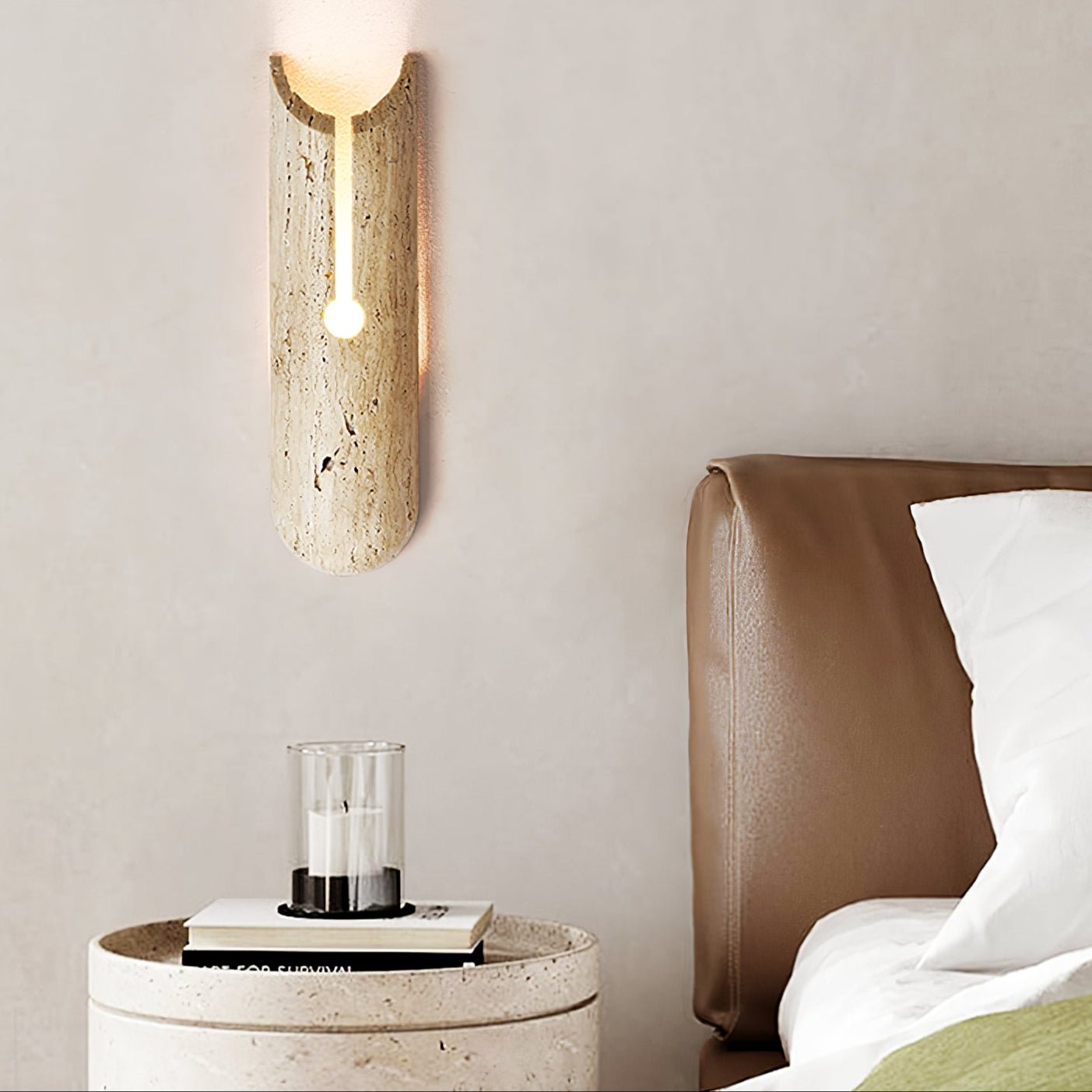 Elraeila Rustic Travertine Wall Light - Neutralighting