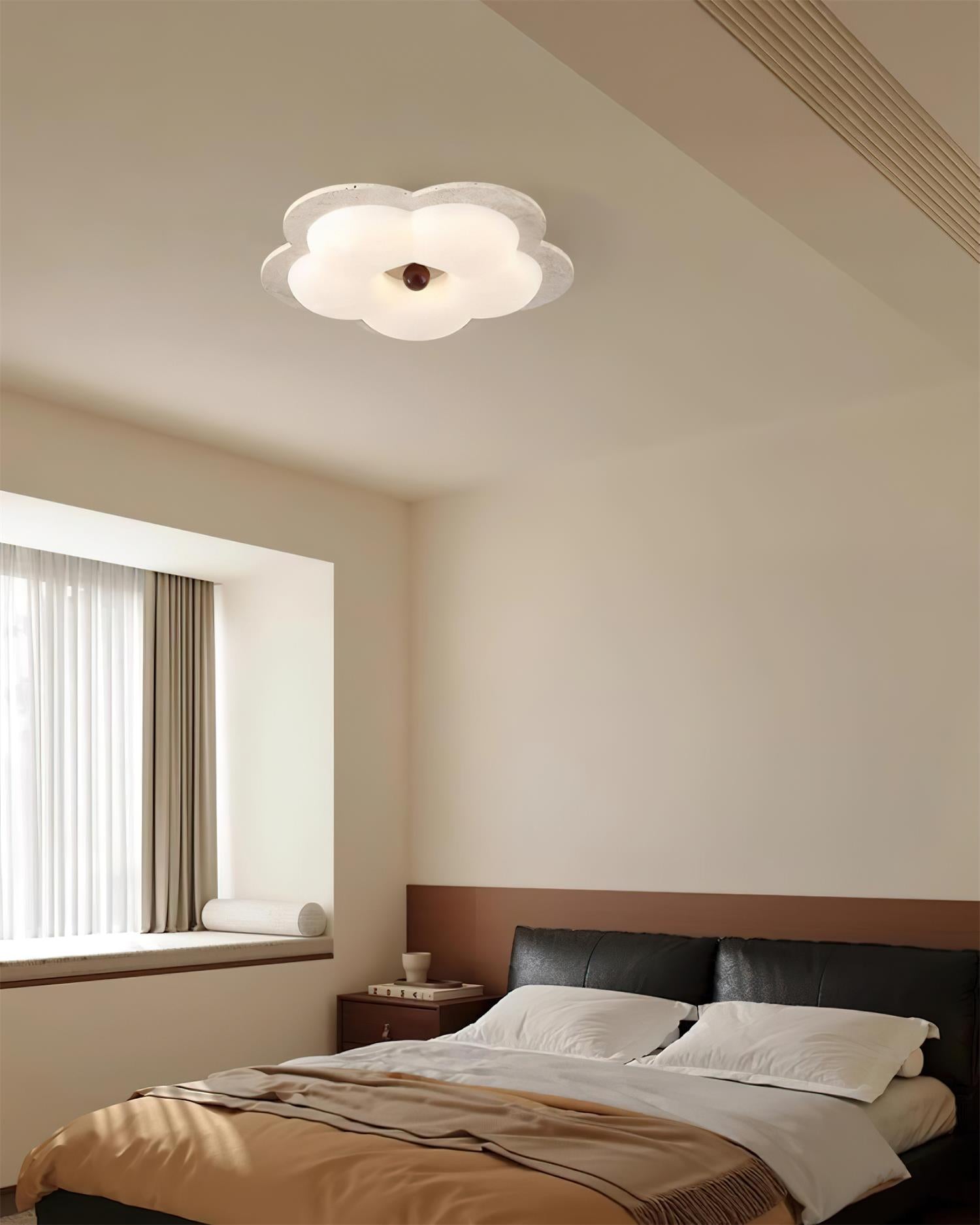 Riita Flower Ceiling Light Travertine - Letslighting
