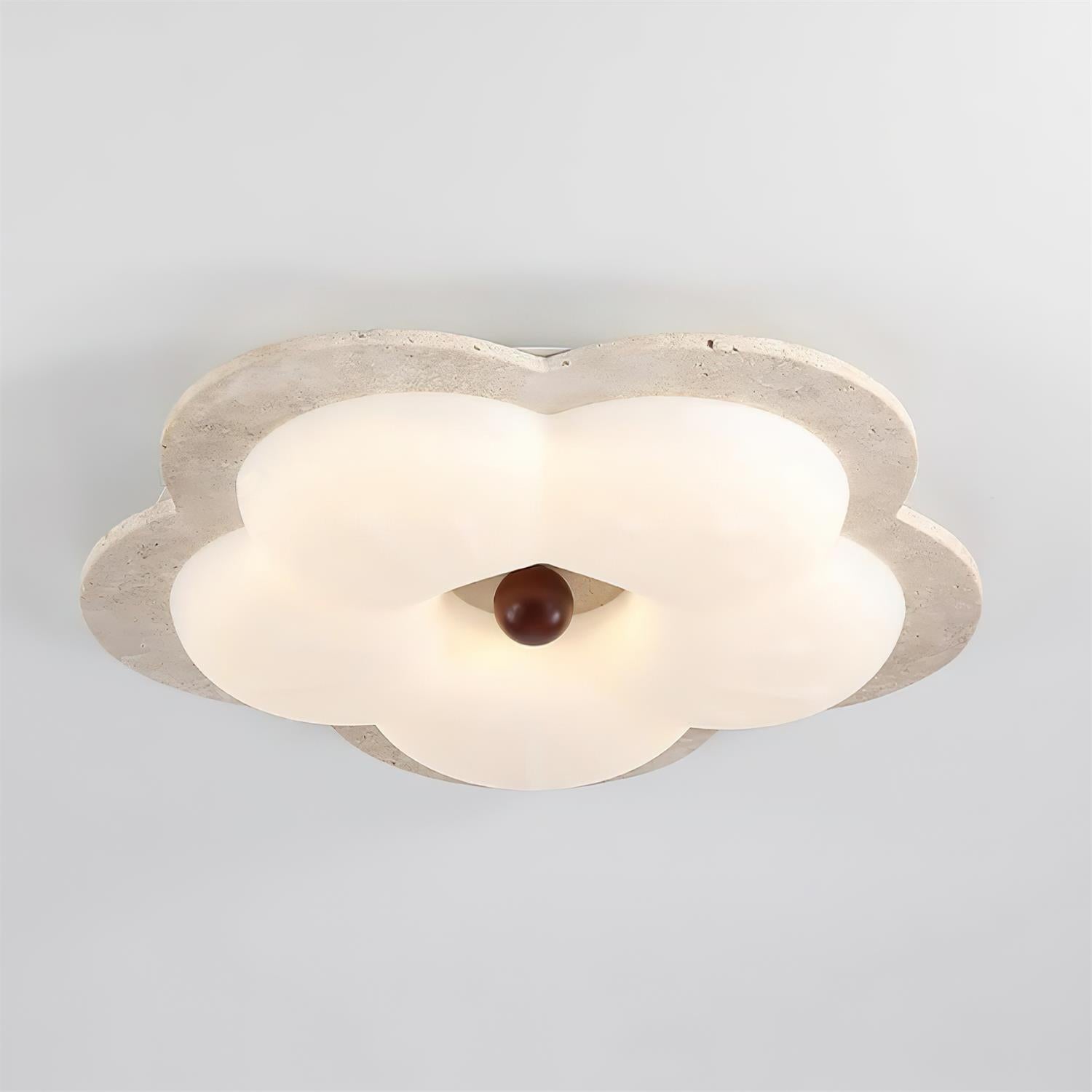 Riita Flower Ceiling Light Travertine - Letslighting