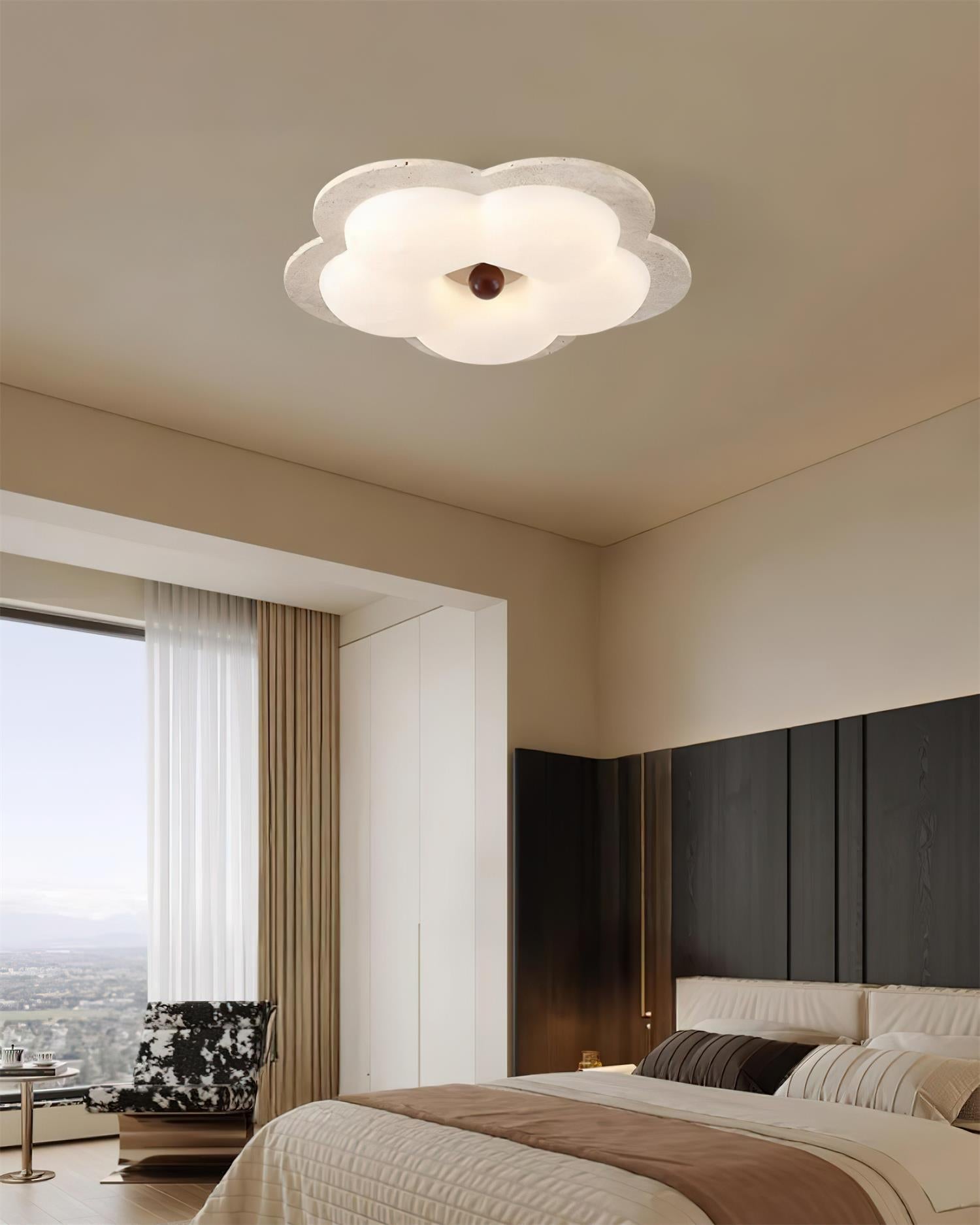 Riita Flower Ceiling Light Travertine - Letslighting