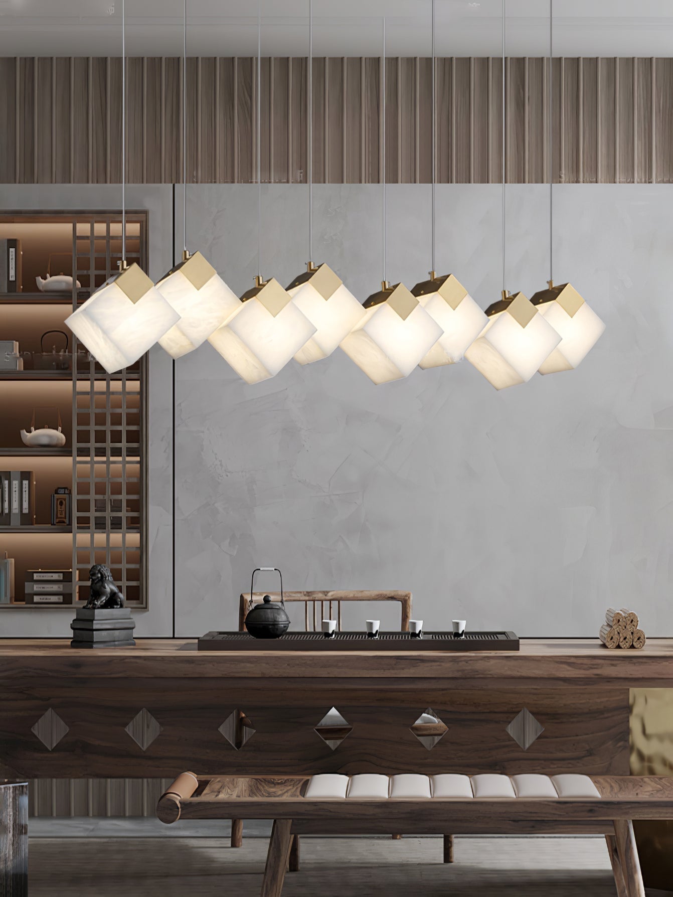 Vevariel Linear Alabaster Pendant Light - Neutralighting