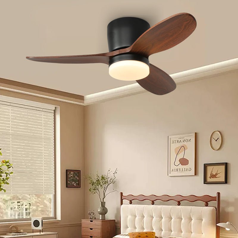 Diagramm zur Veranschaulichung der Abmessungen des Milo Blütenblatt Deckenventilators mit Licht