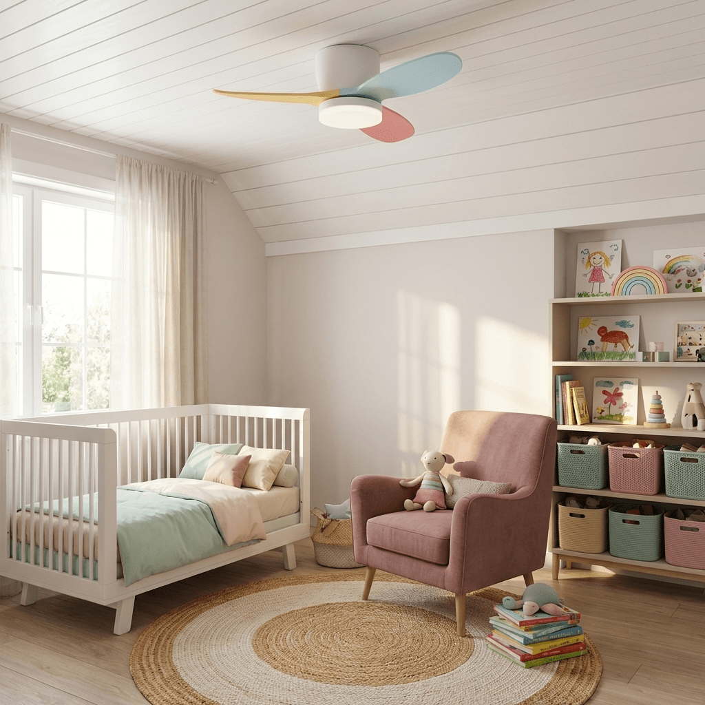 Milo Blütenblatt Deckenventilator mit Licht mit eingeschalteter integrierter LED-Beleuchtung