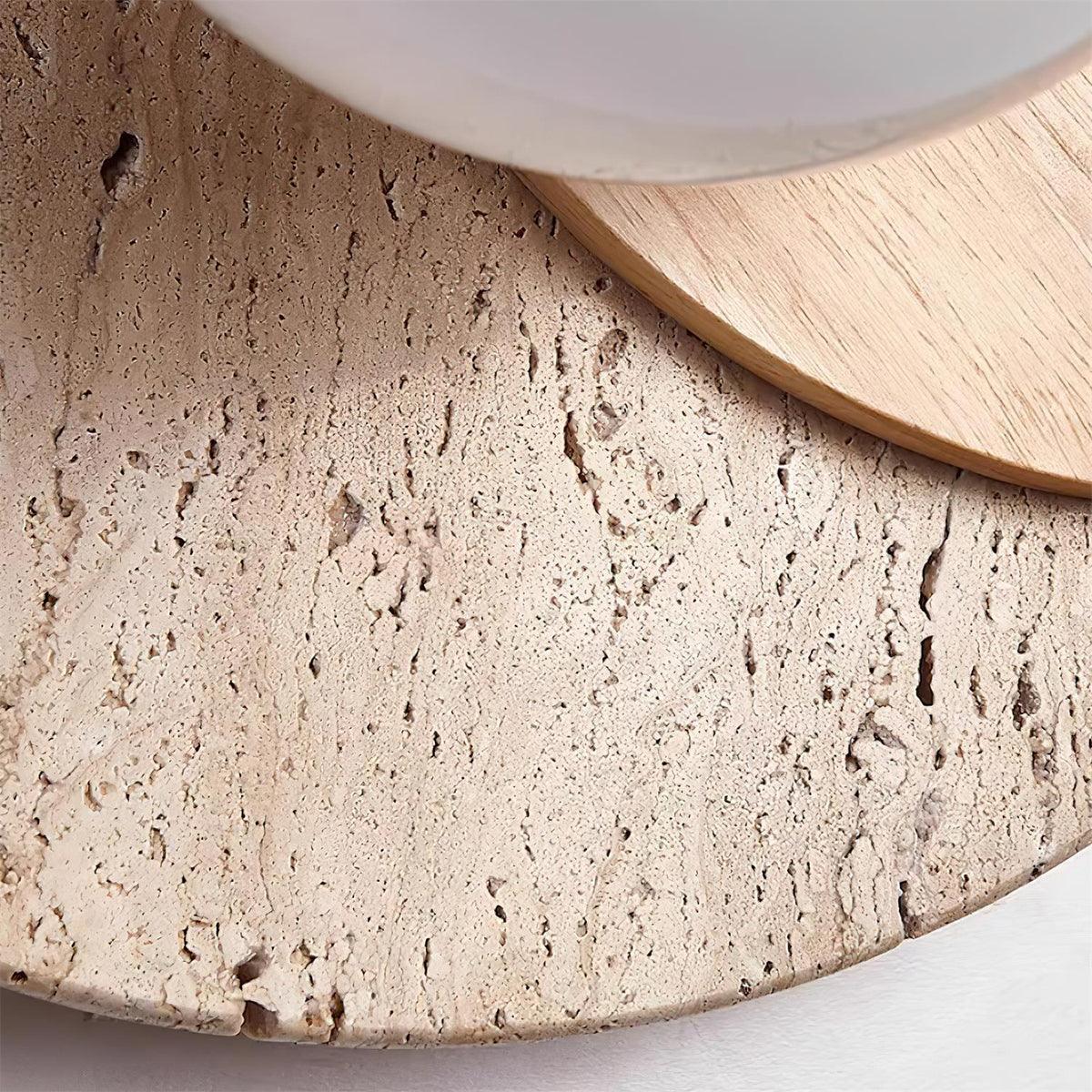 Zelirir Dual-Disc Travertine Wall Light - Neutralighting