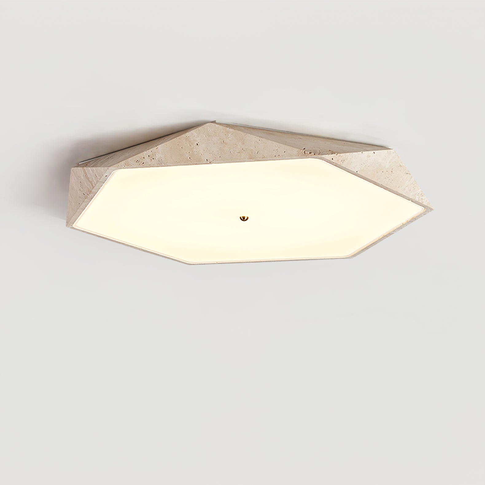 Hexagonal Travertine Ceiling Light - Neutralighting
