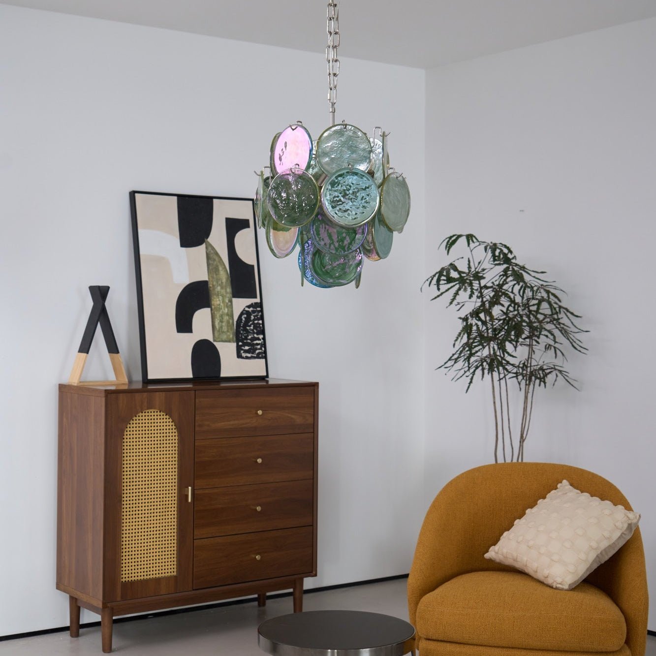 Aurora Chandelier Multicolor Murano Disc Layered Artistic - Neutralighting