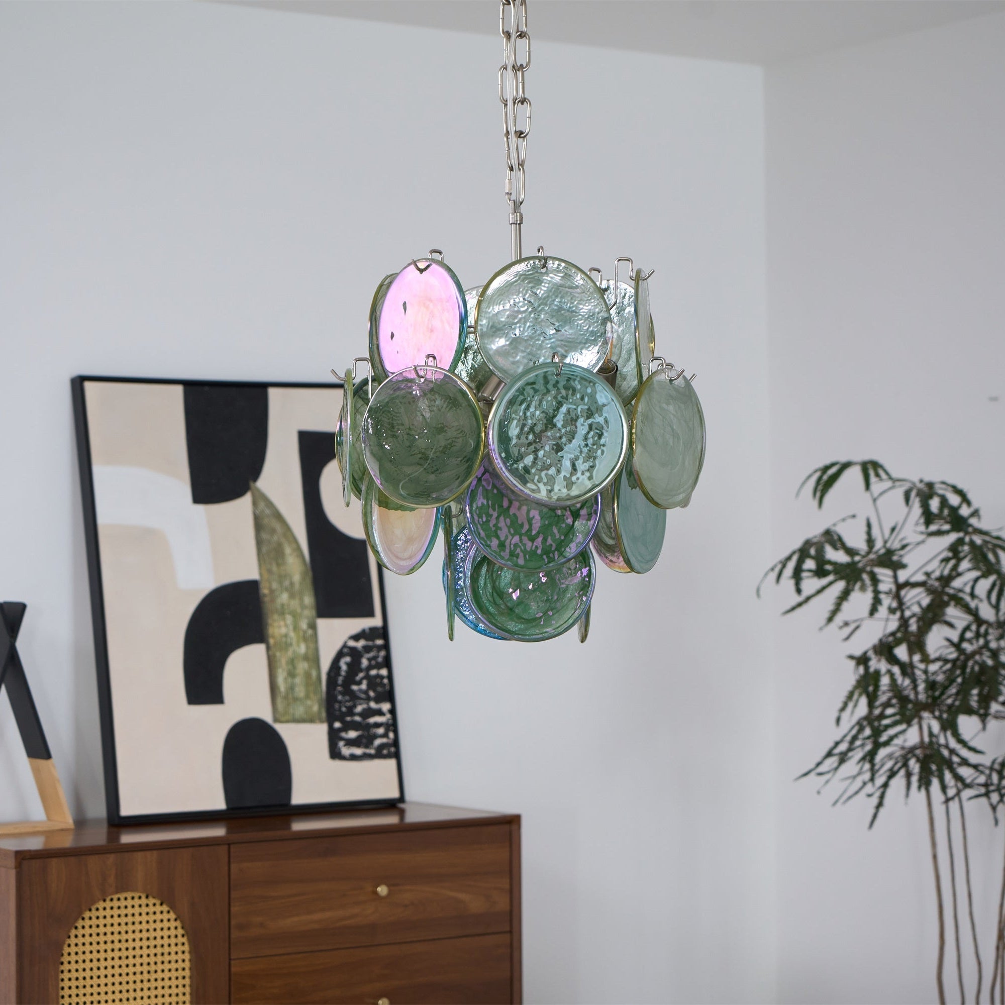 Aurora Chandelier Multicolor Murano Disc Layered Artistic - Neutralighting