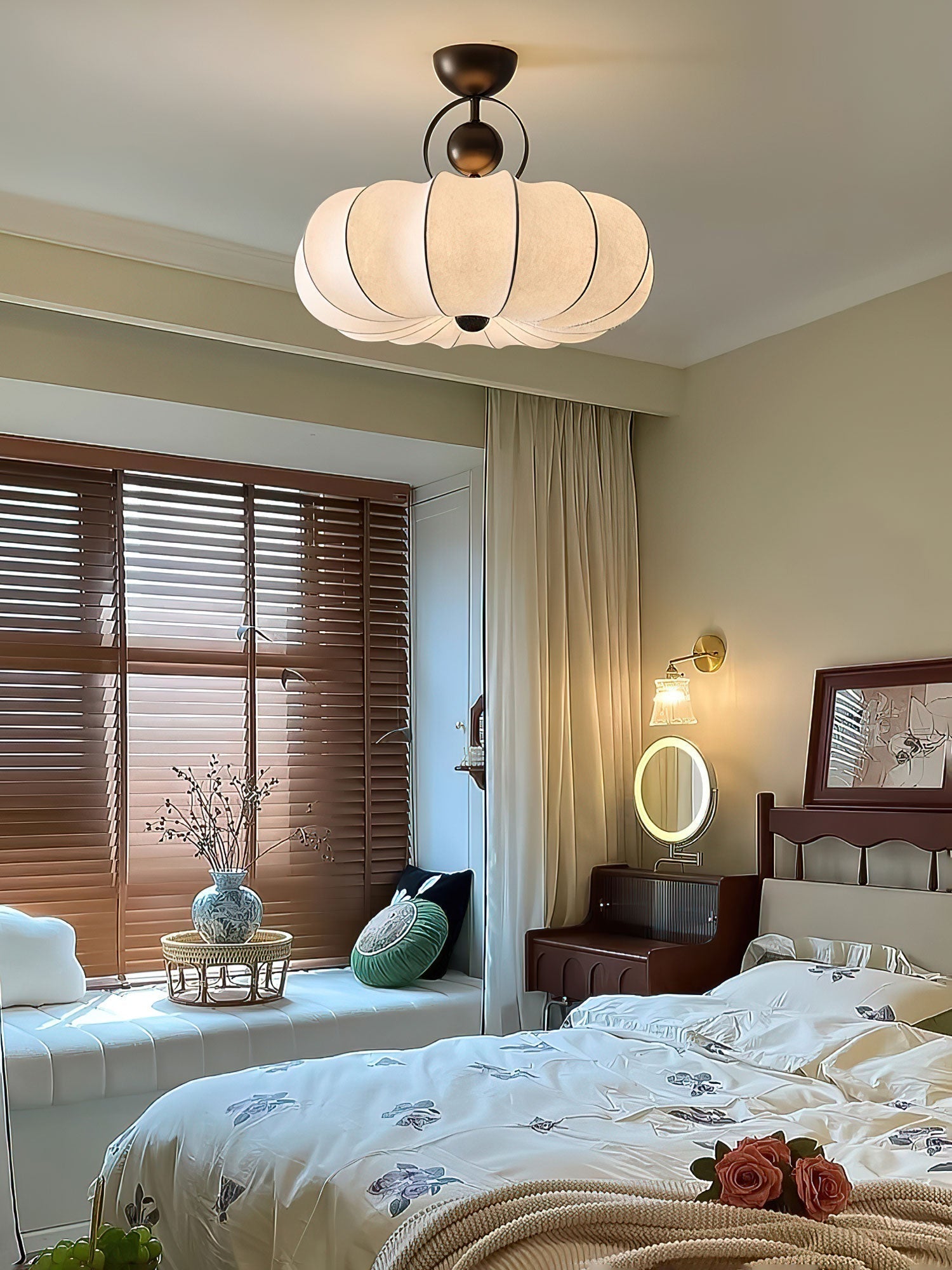 Yunshui Blütenblatt Stoff Bronze Pendelleuchte-Letslighting