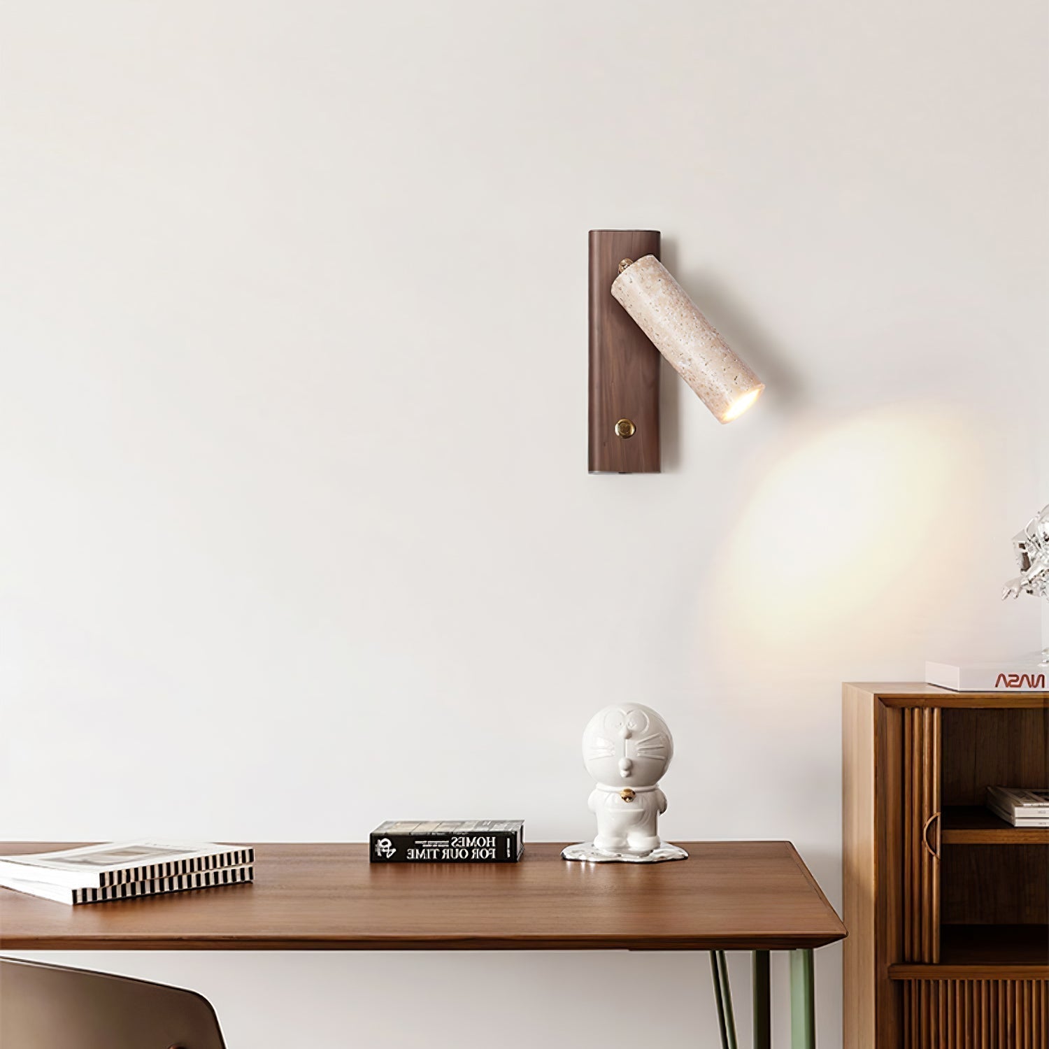 Ornoria Cylindrical Travertine Wall Light SpotLight - Neutralighting