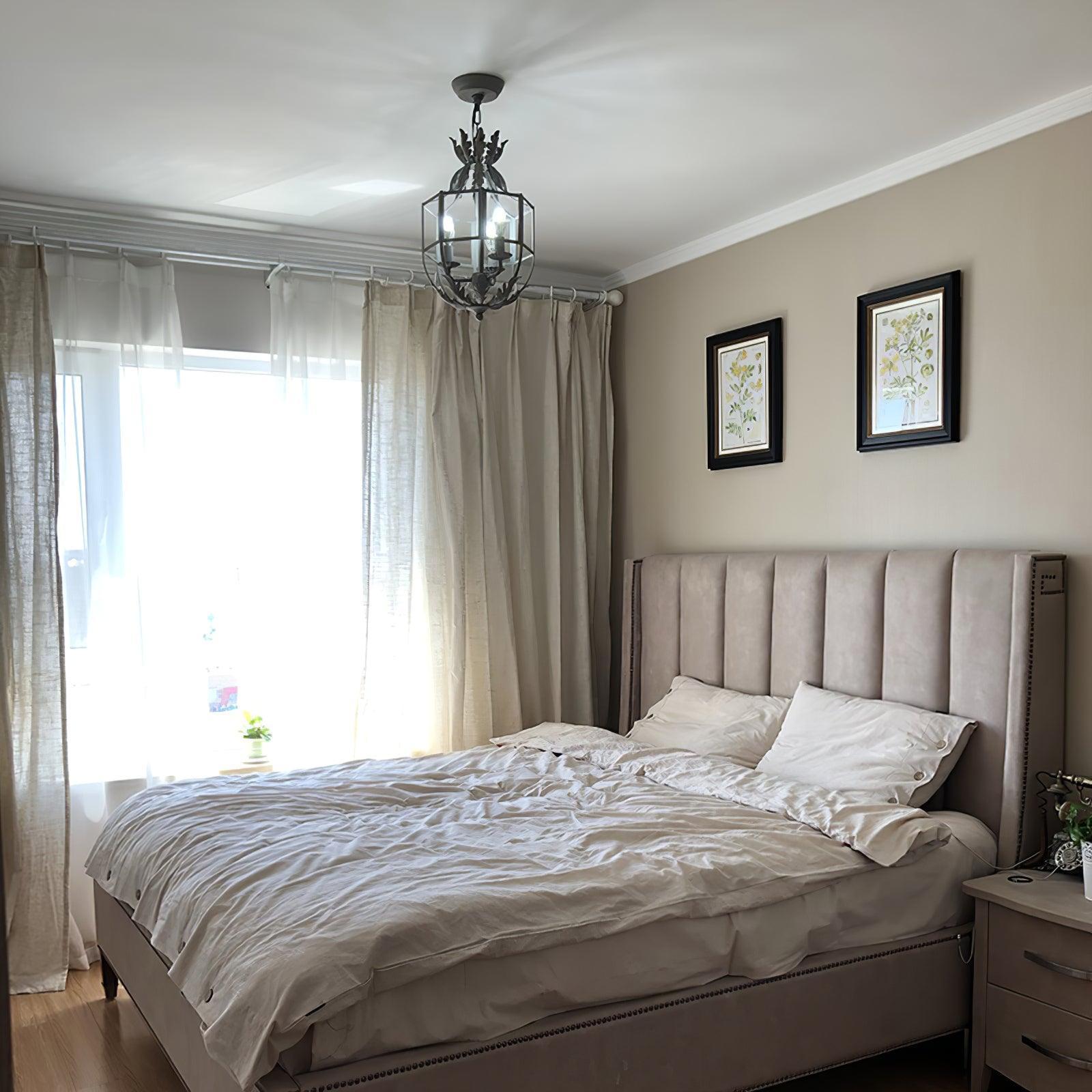 Lustra Kronleuchter Retro Käfig Grau Kerze-Letslighting