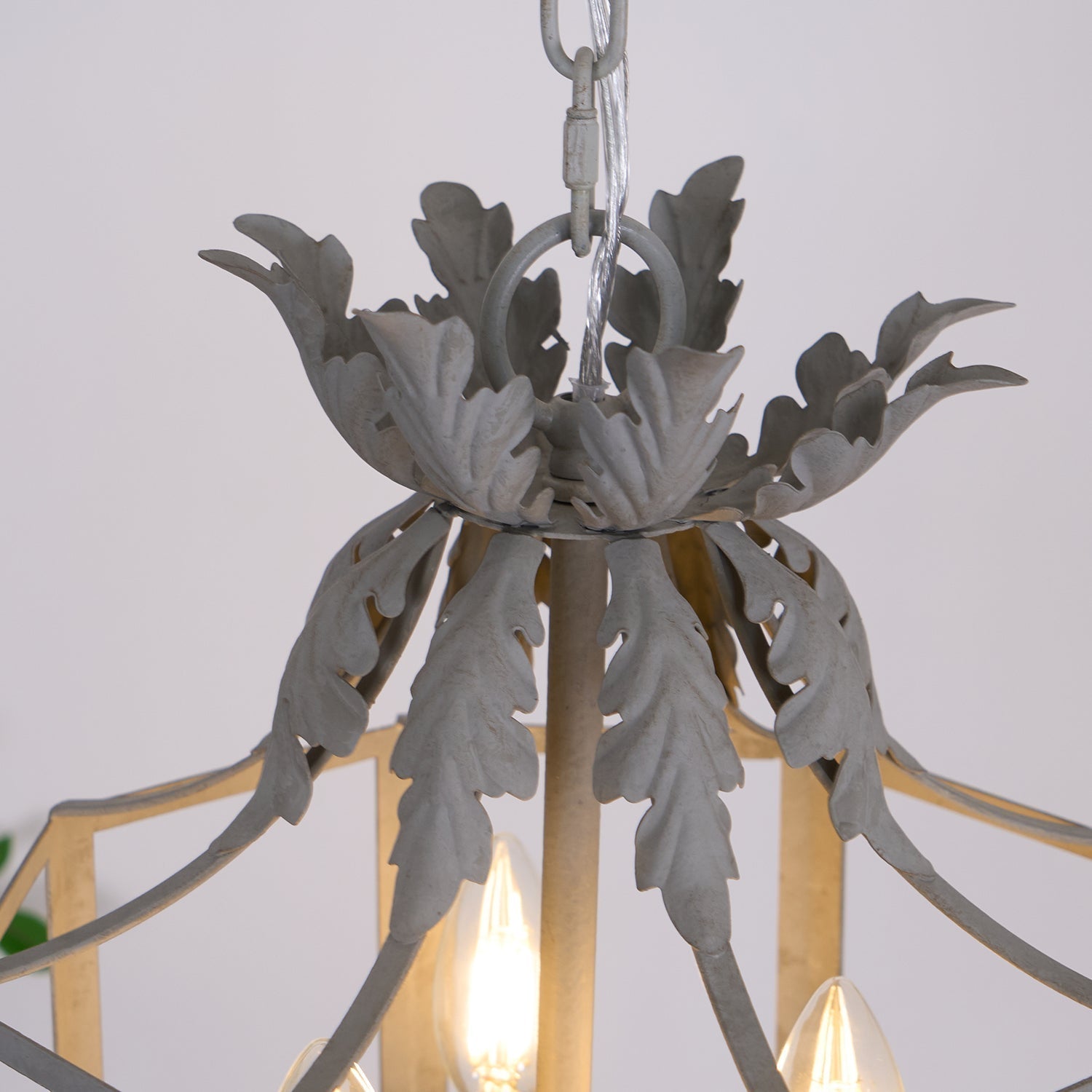 Lustra Kronleuchter Retro Käfig Grau Kerze-Letslighting