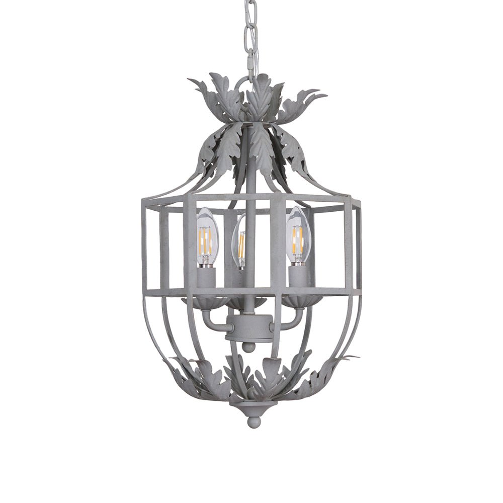 Lustra Kronleuchter Retro Käfig Grau Kerze-Letslighting