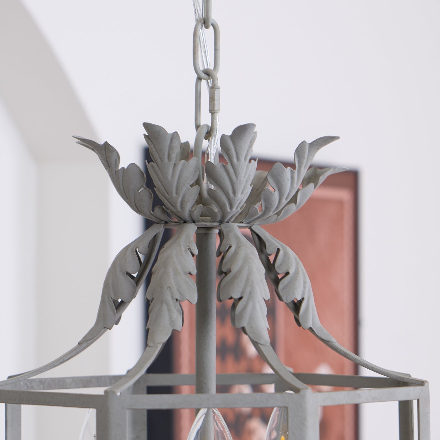 Lustra Kronleuchter Retro Käfig Grau Kerze-Letslighting