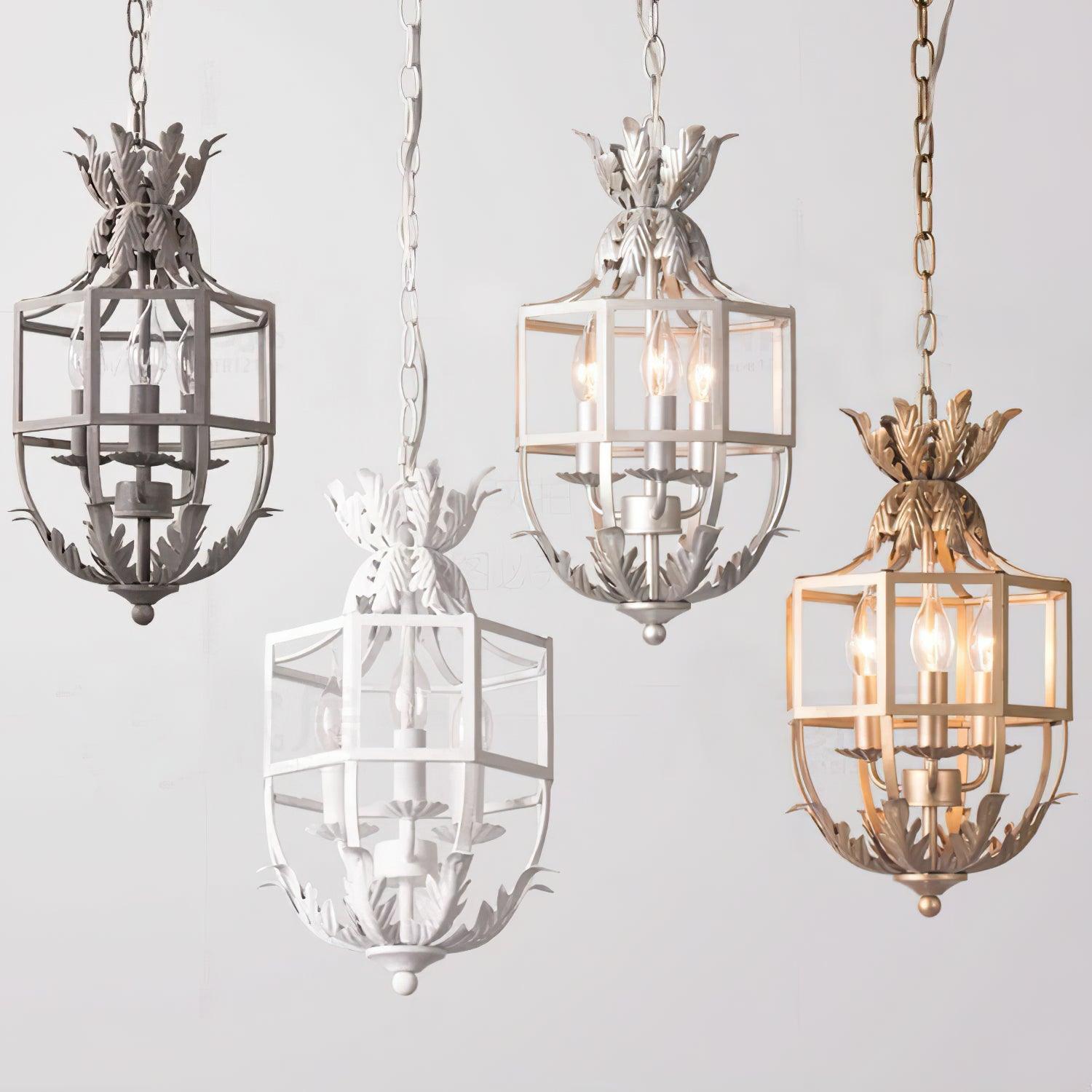 Lustra Kronleuchter Retro Käfig Grau Kerze-Letslighting