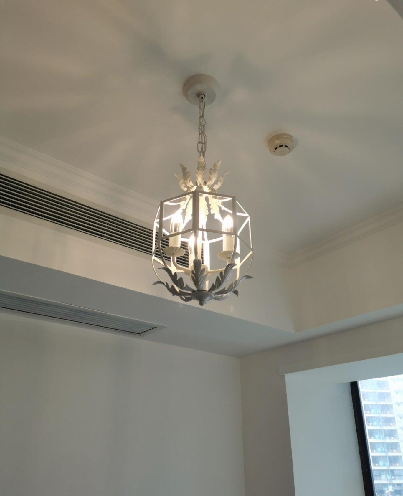 Lustra Kronleuchter Retro Käfig Grau Kerze-Letslighting