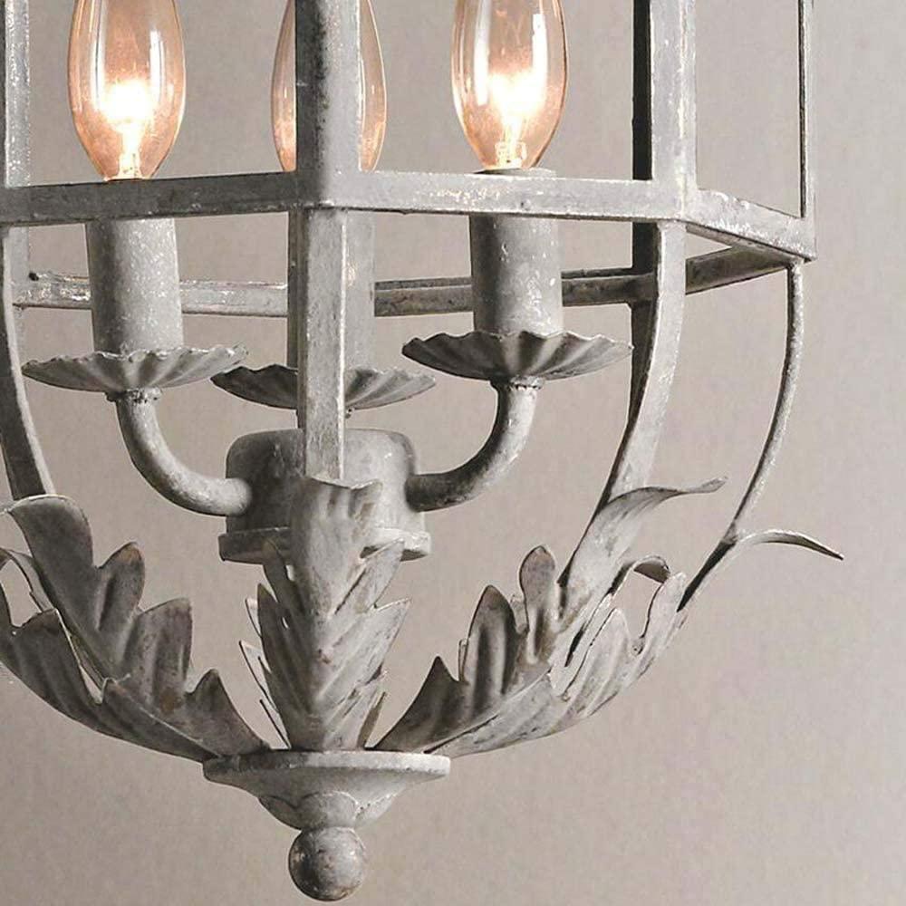 Lustra Kronleuchter Retro Käfig Grau Kerze-Letslighting