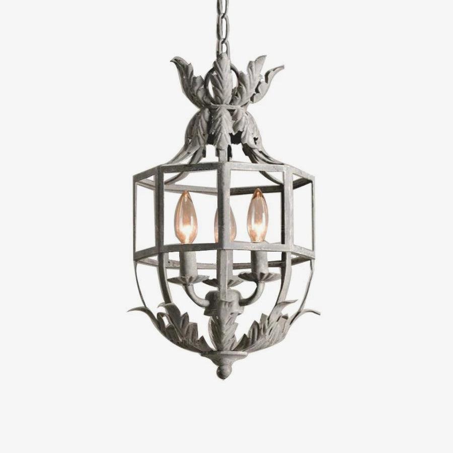 Lustra Kronleuchter Retro Käfig Grau Kerze-Letslighting