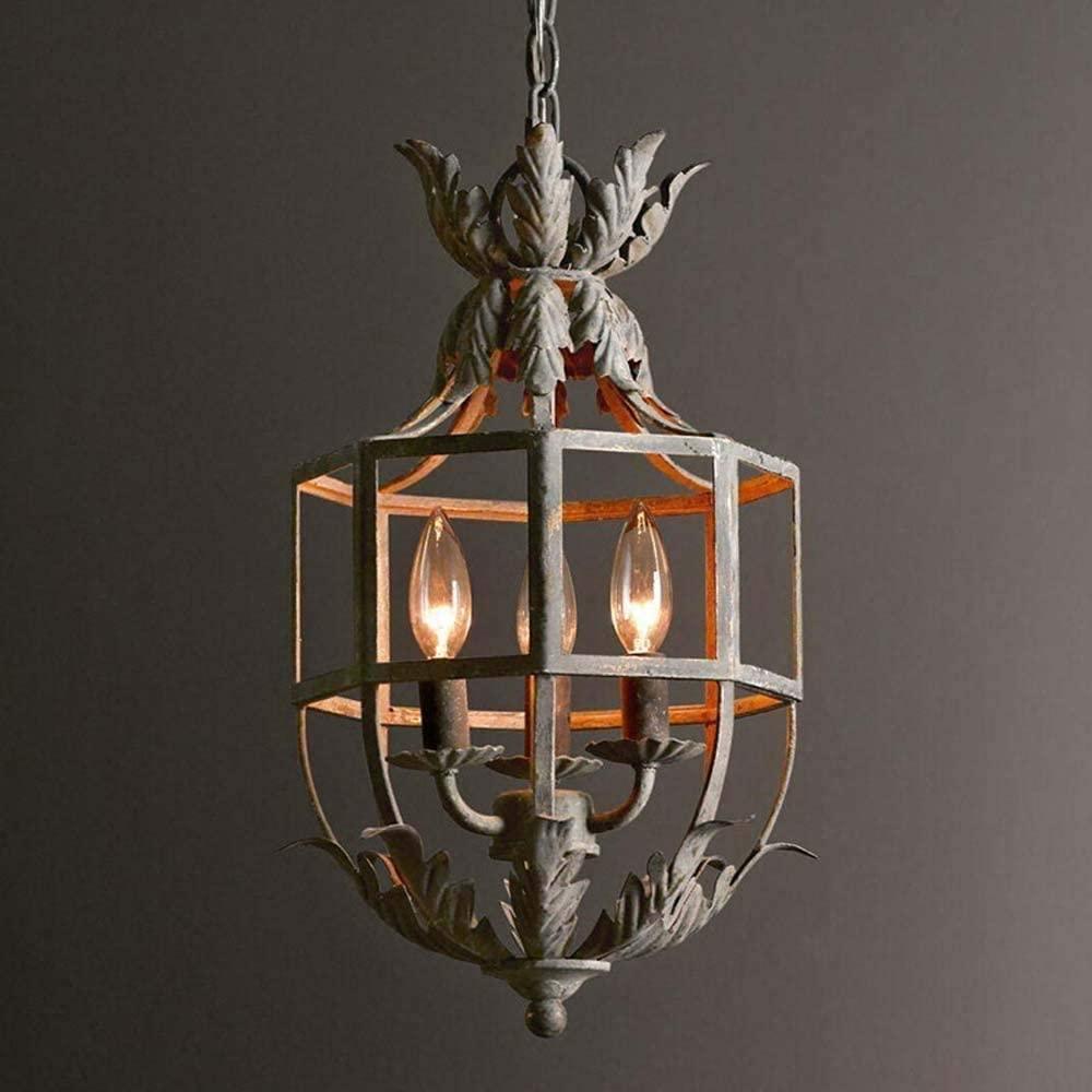 Lustra Kronleuchter Retro Käfig Grau Kerze-Letslighting