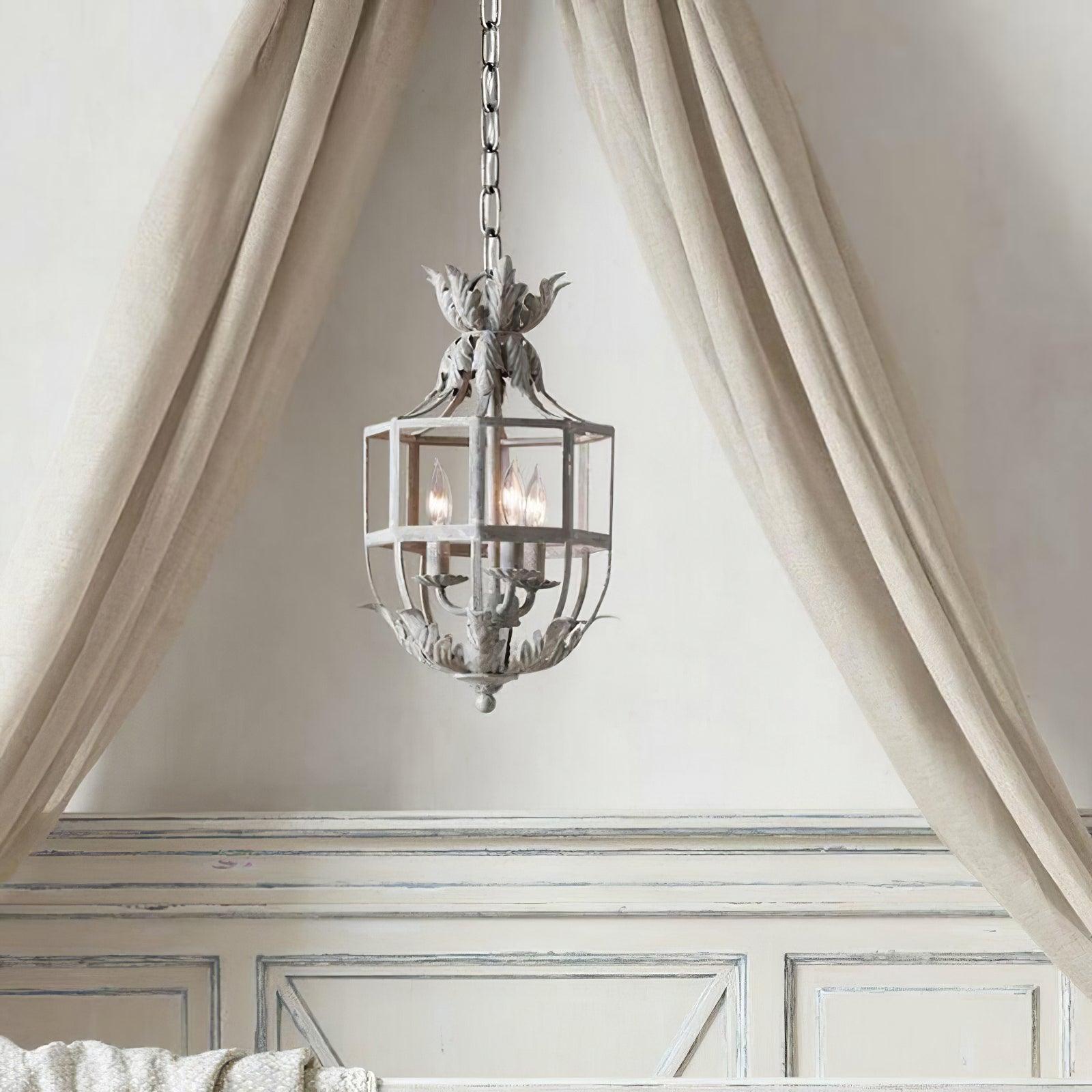 Lustra Kronleuchter Retro Käfig Grau Kerze-Letslighting