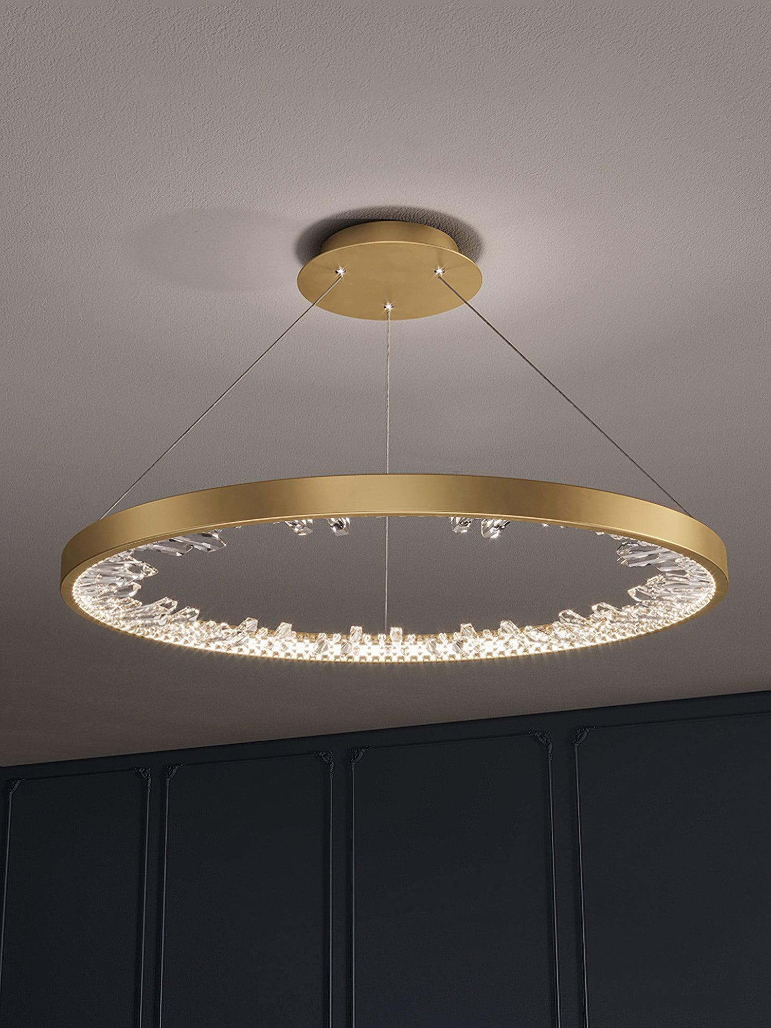 Lustra Kronleuchter Kreis Kristall Gold Ring Elegant-Letslighting