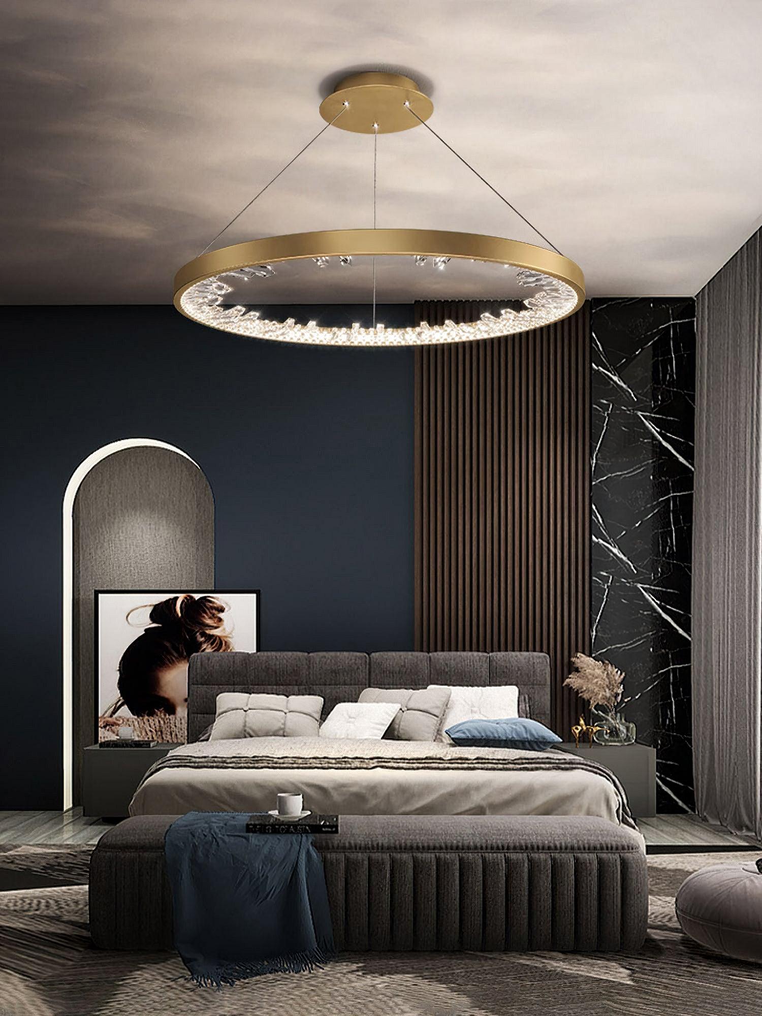 Lustra Kronleuchter Kreis Kristall Gold Ring Elegant-Letslighting