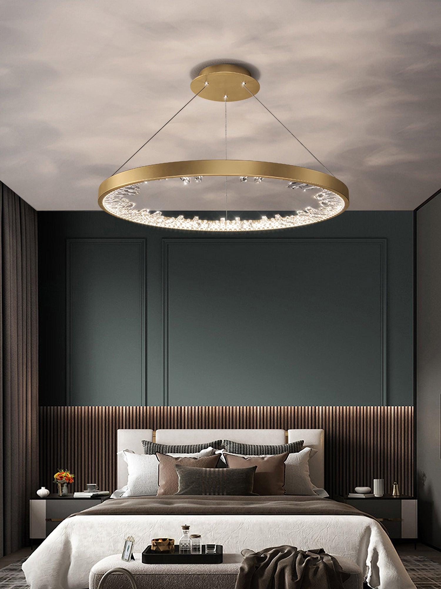 Lustra Kronleuchter Kreis Kristall Gold Ring Elegant-Letslighting