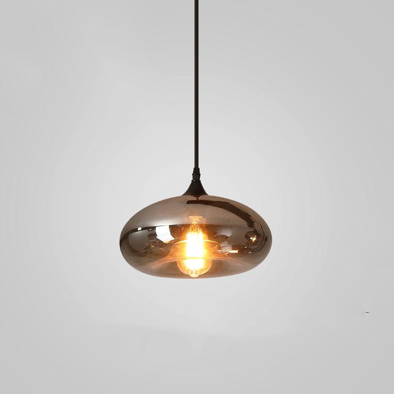 June Minimalistische Flaschen-Glas-Pendelleuchte in Rauchgrau