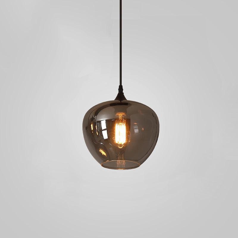 June Minimalistische Flaschen-Glas-Pendelleuchte in Rauchgrau