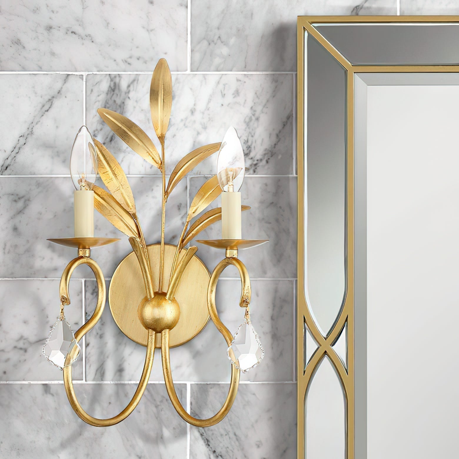 Zerinos Individual Creativity Brass Crystal Sconces Wall Lamp - Letslighting