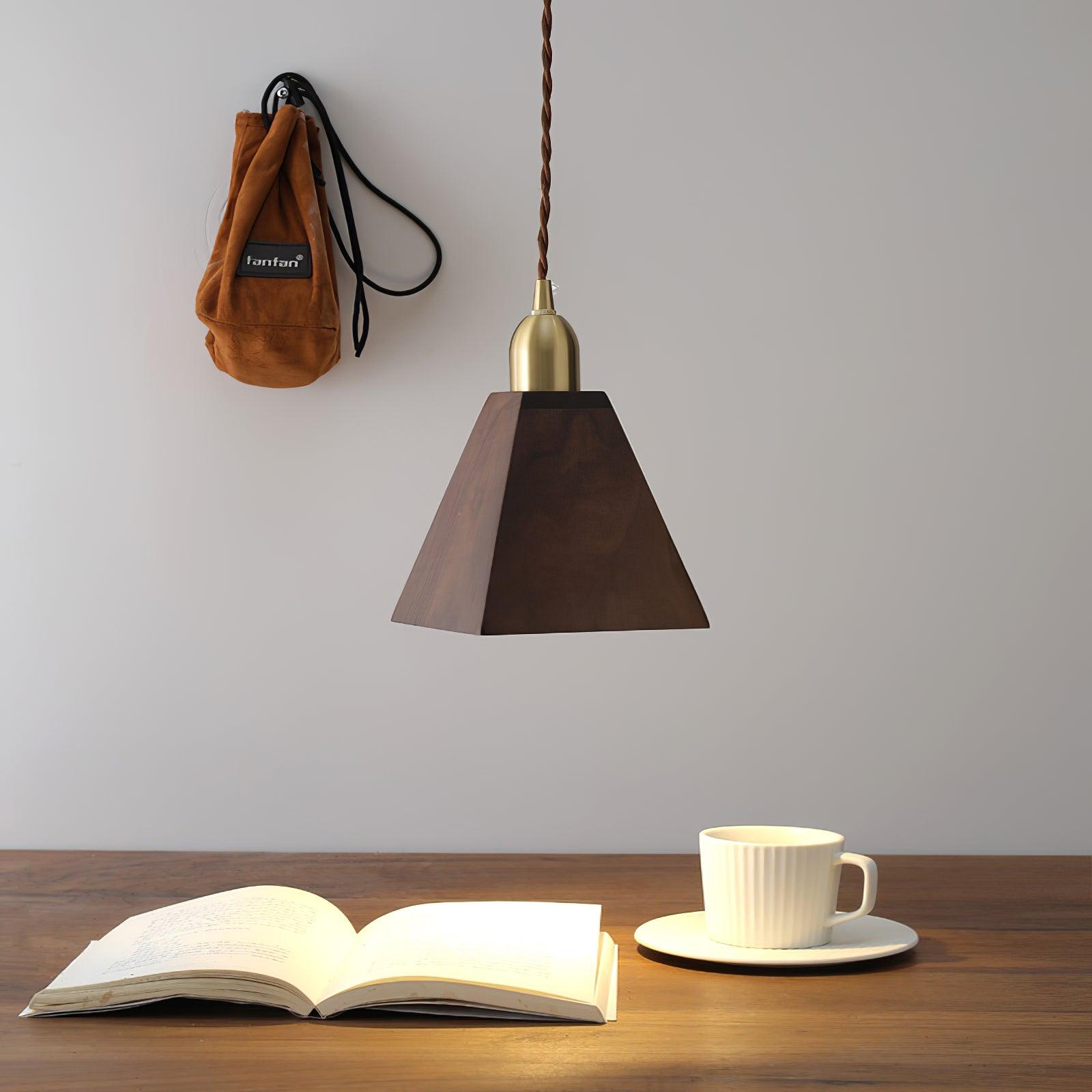 Lustra Pendelleuchte Nussbaum Messing Modern-Letslighting