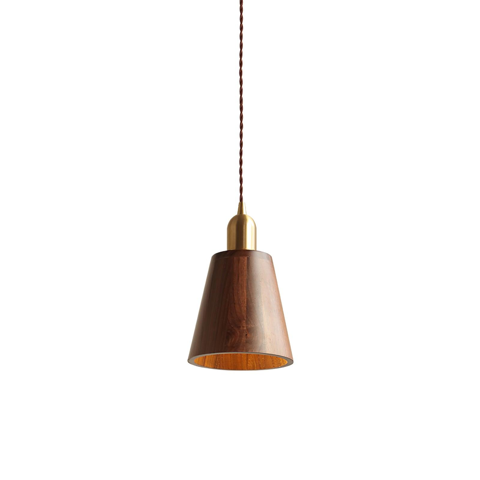 Lustra Pendelleuchte Nussbaum Messing Modern-Letslighting