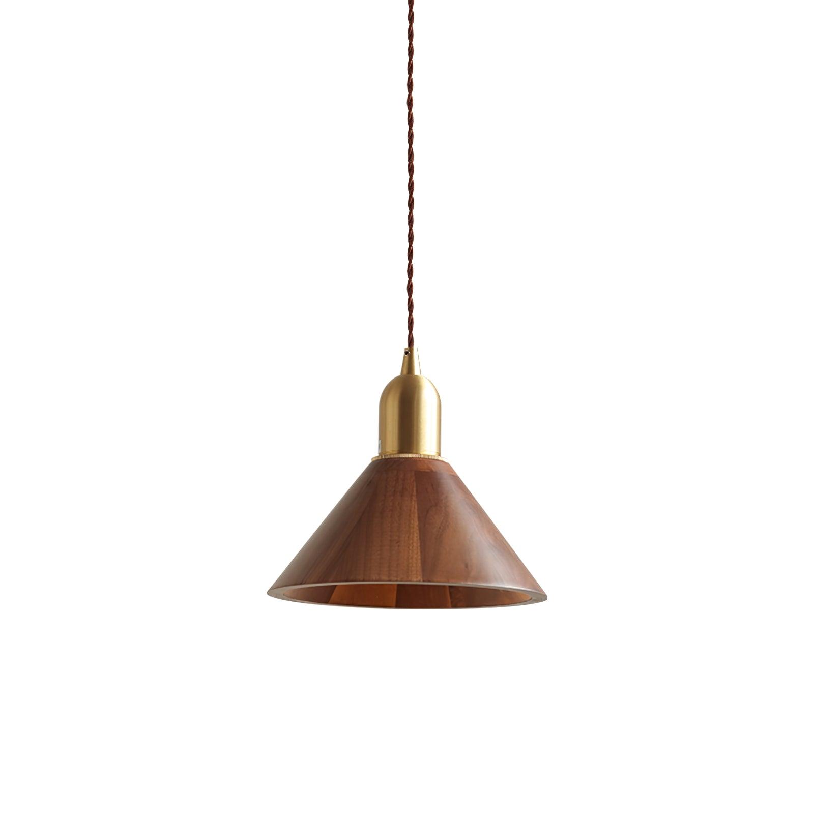 Lustra Pendelleuchte Nussbaum Messing Modern-Letslighting