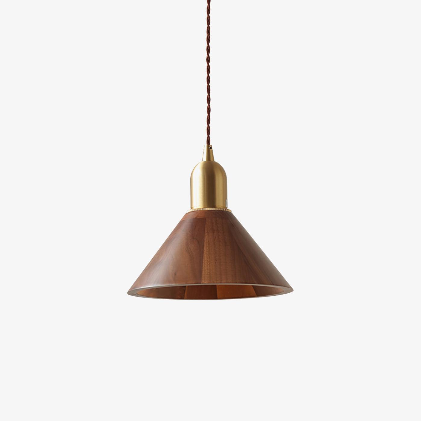 Lustra Pendelleuchte Nussbaum Messing Modern-Letslighting