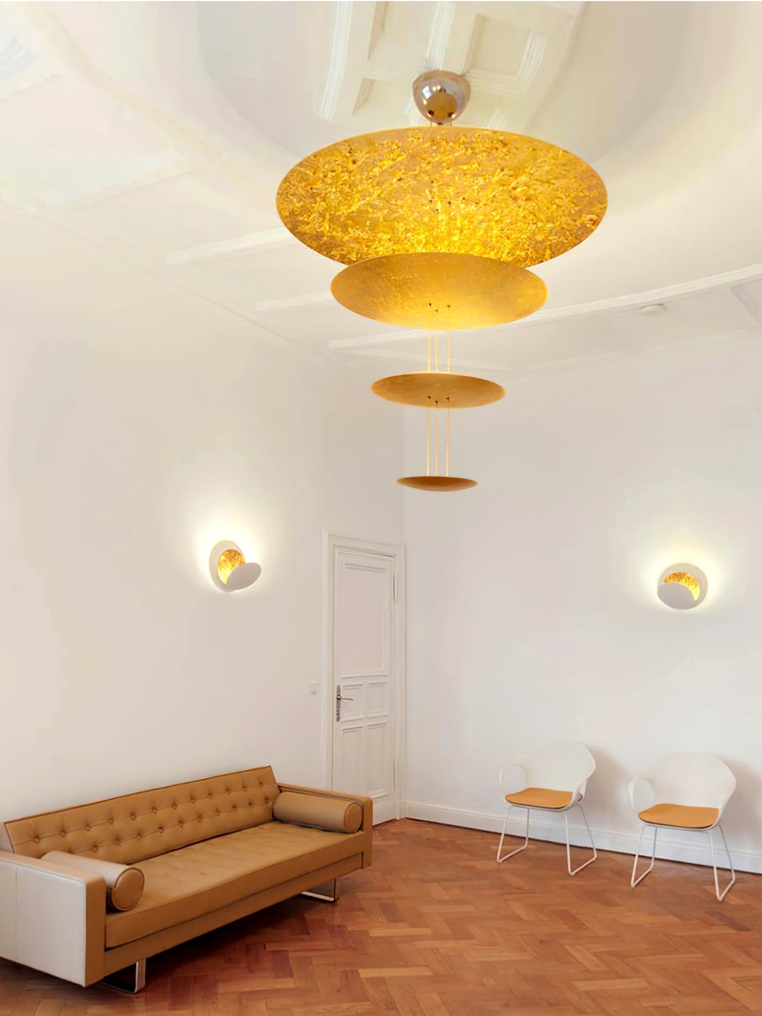 Zathaara Mehrlagige Pendelleuchte aus Goldfolie-Letslighting