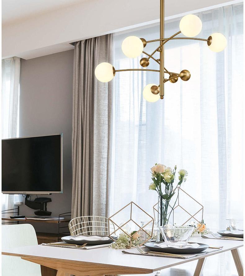 Lustra Kronleuchter Messing Vertikalstrahl Globus-Letslighting