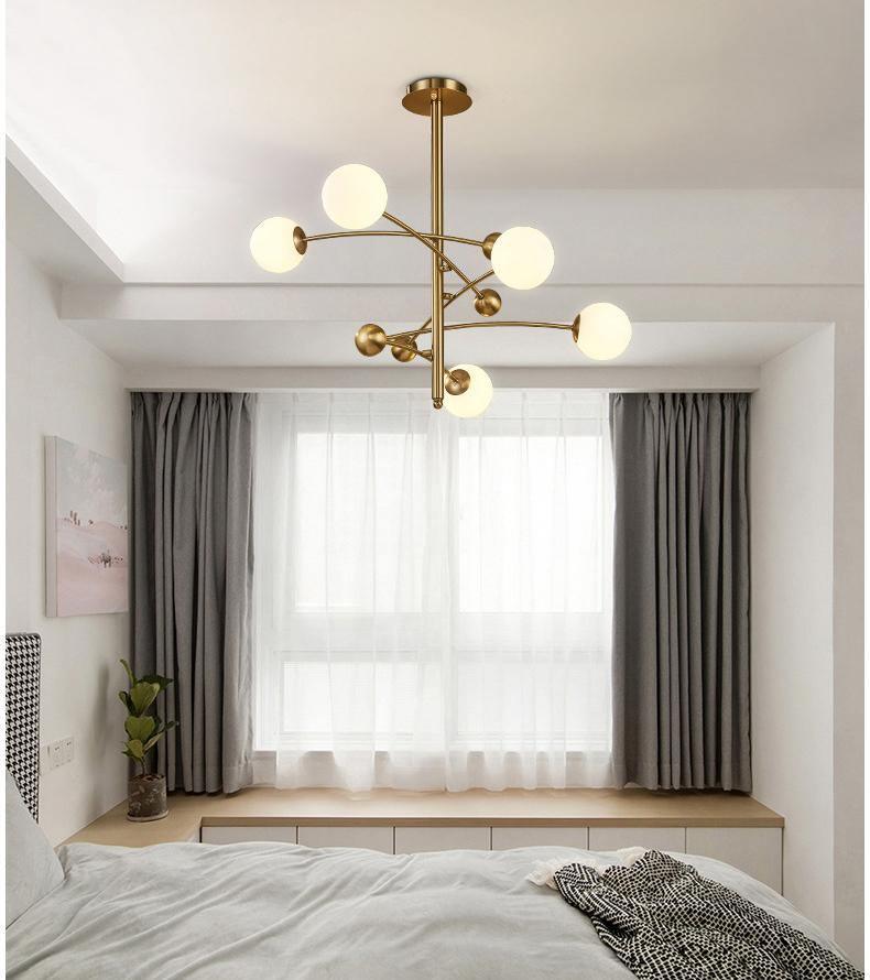 Lustra Kronleuchter Messing Vertikalstrahl Globus-Letslighting