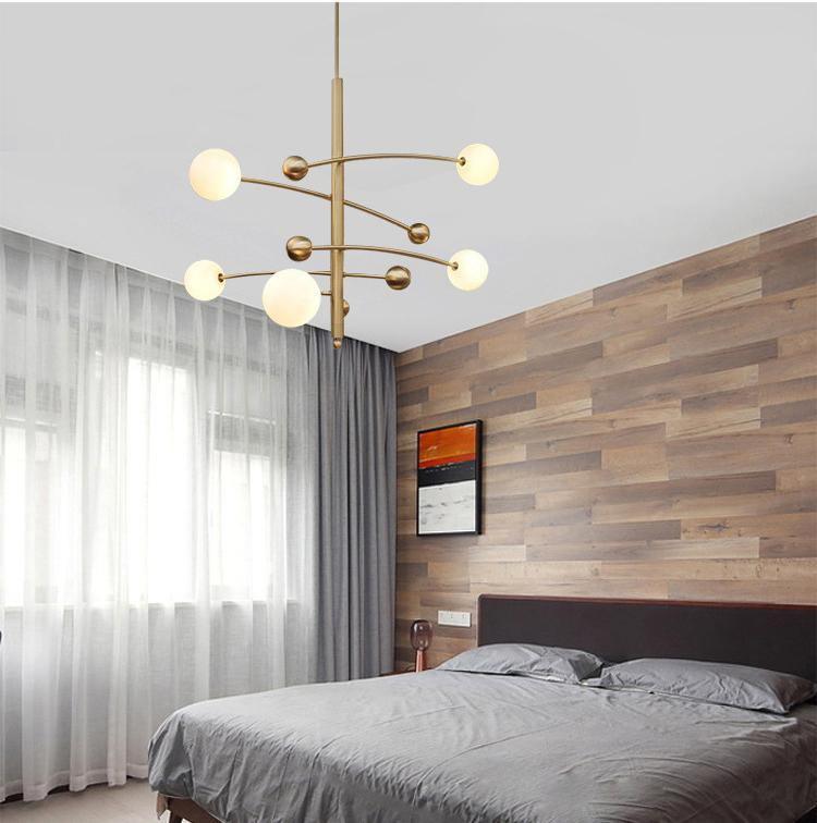 Lustra Kronleuchter Messing Vertikalstrahl Globus-Letslighting