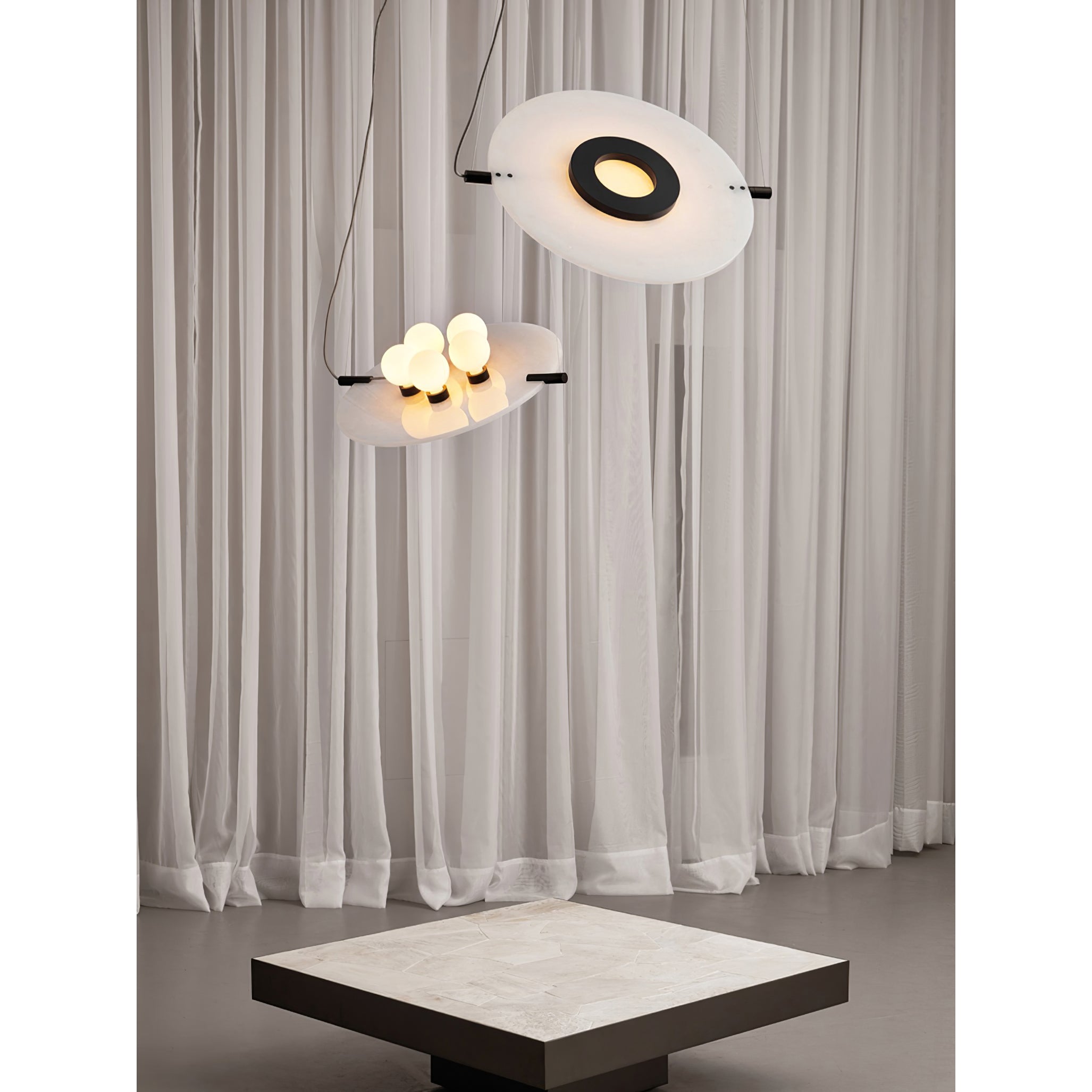 Vasila Postmodern Luxury Metal Alabaster Pendant Lamp - Letslighting