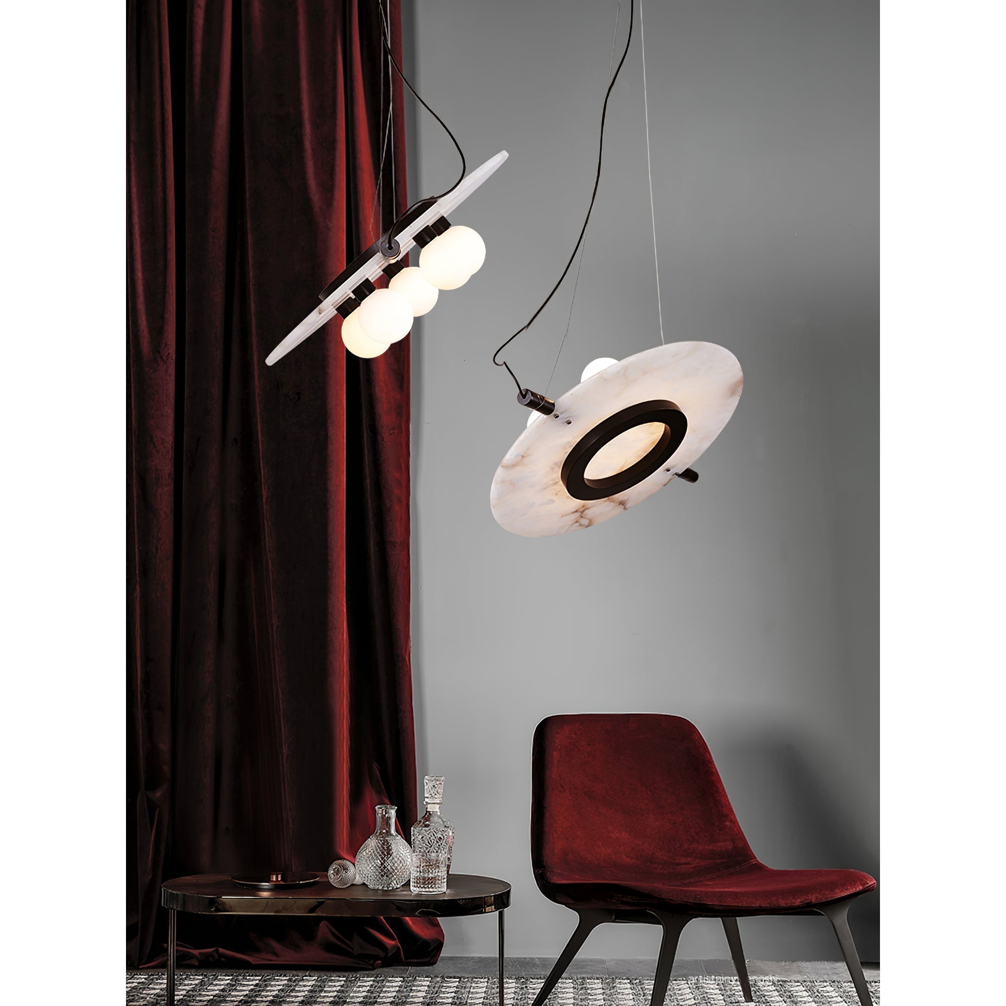Vasila Postmodern Luxury Metal Alabaster Pendant Lamp - Letslighting