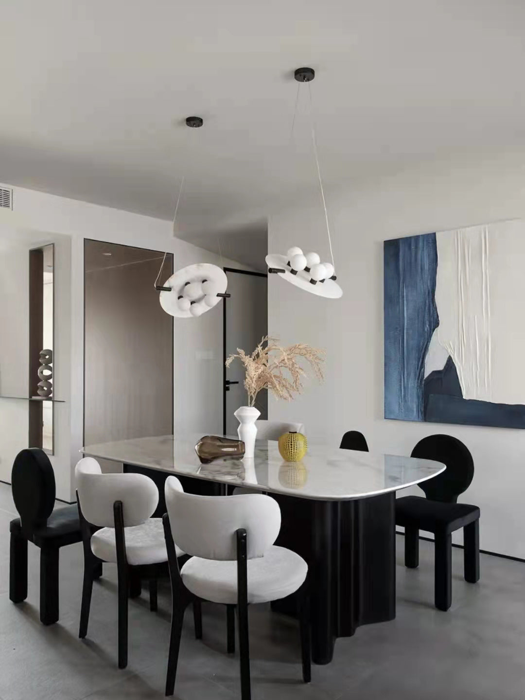Vasila Postmodern Luxury Metal Alabaster Pendant Lamp - Letslighting