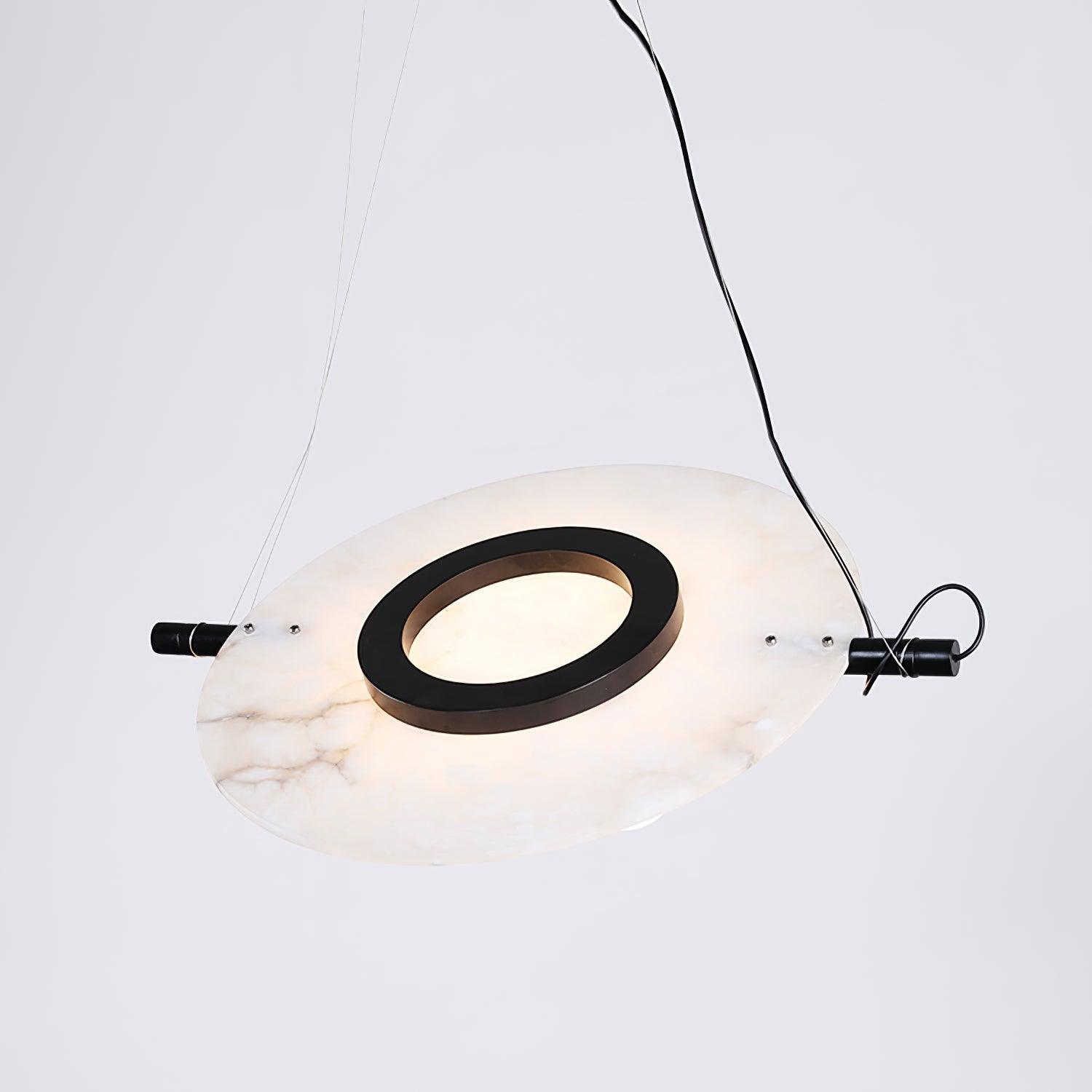 Imirila Scheibenförmig Glas Alabaster Pendelleuchte-Letslighting