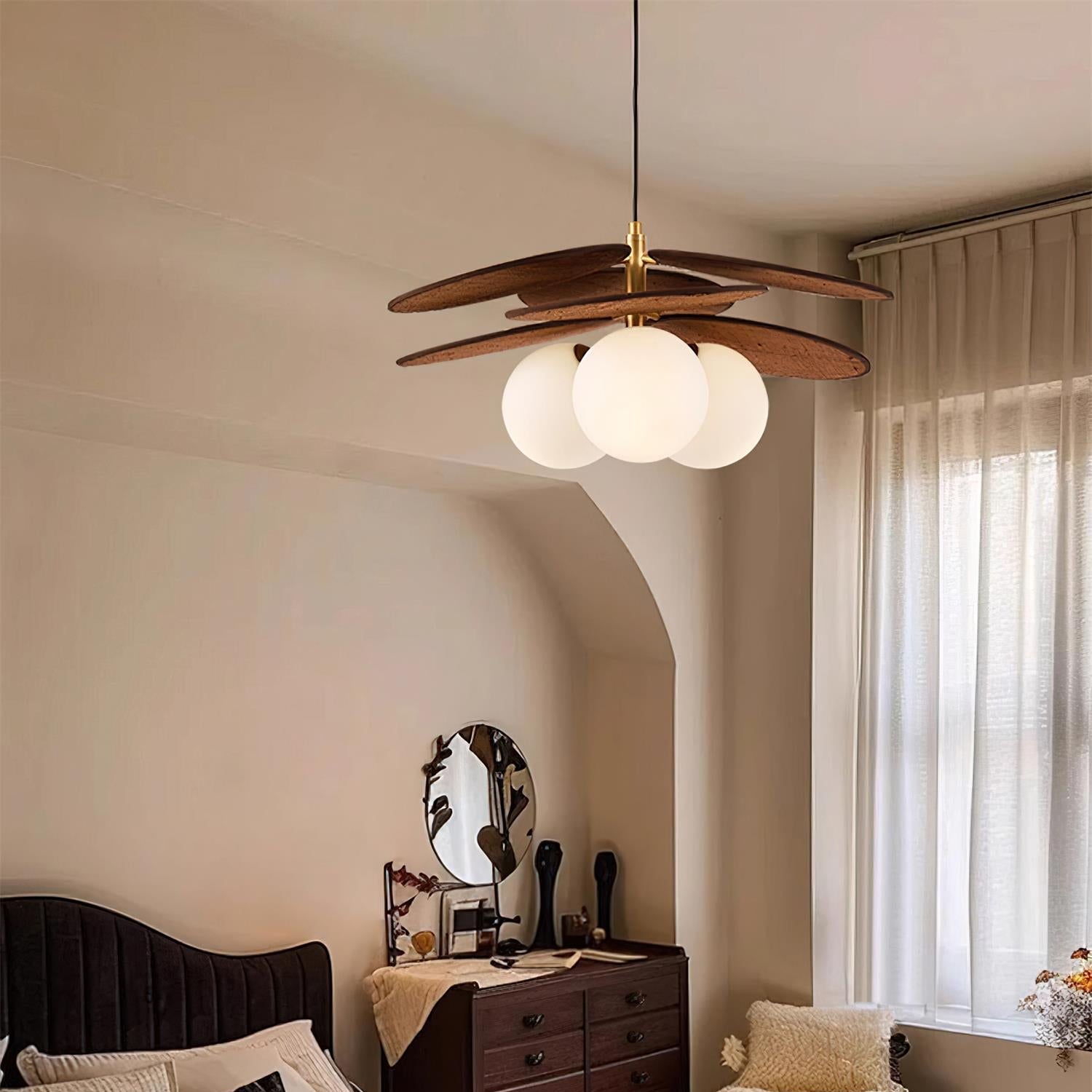 Florin Wooden Petal Pendant Light - Letslighting