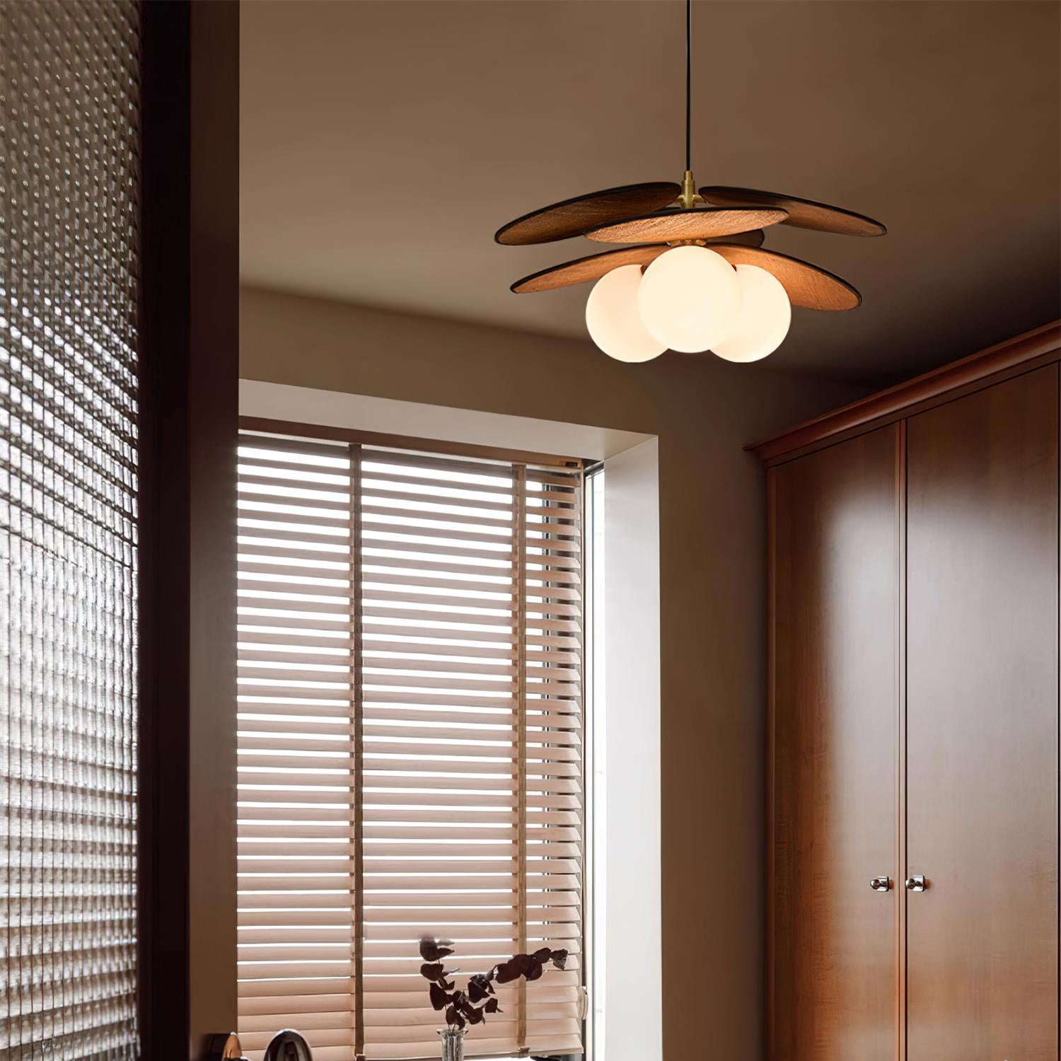 Florin Wooden Petal Pendant Light - Letslighting