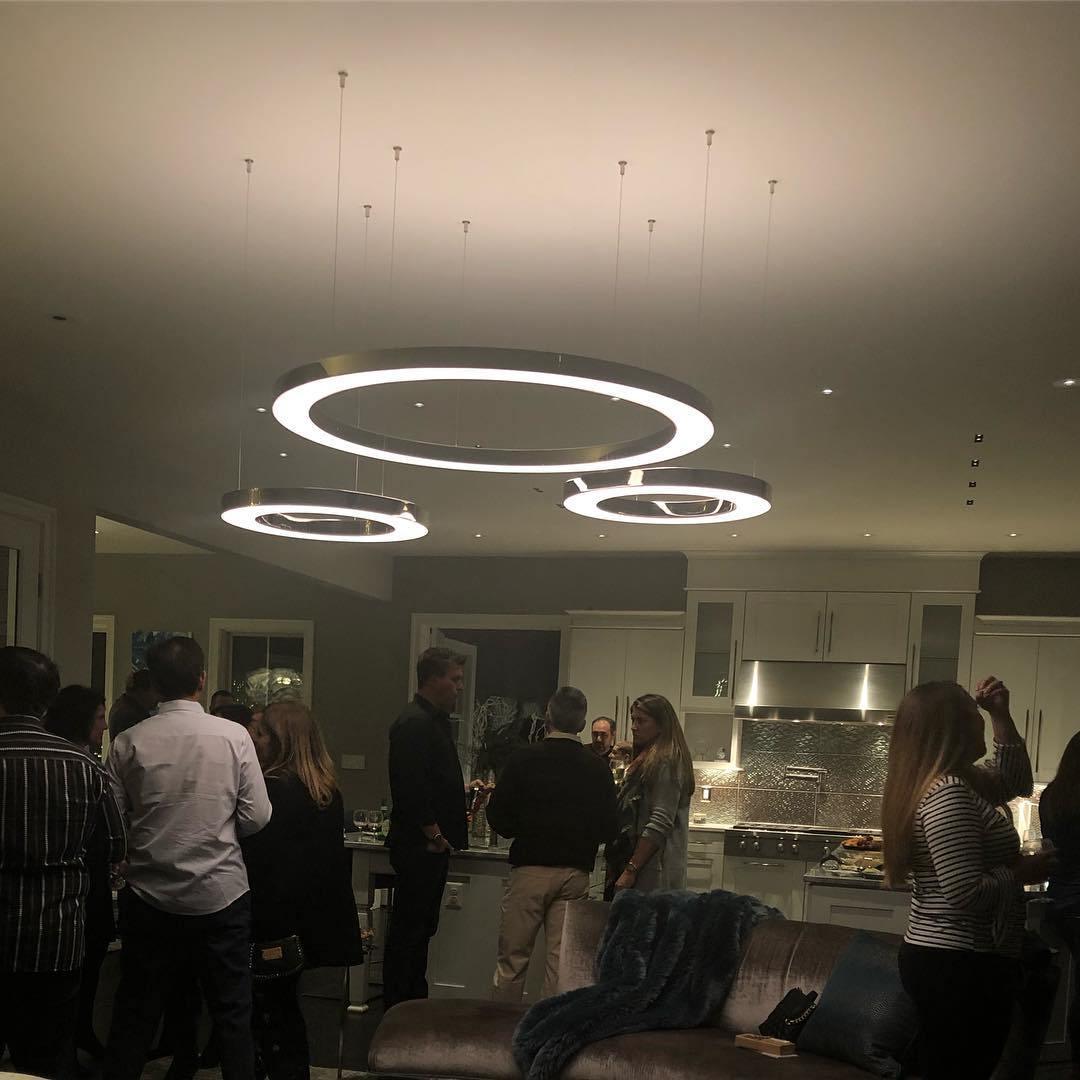 Lustra Pendelleuchte LED Ring Gold Modern 3 Ring-Letslighting